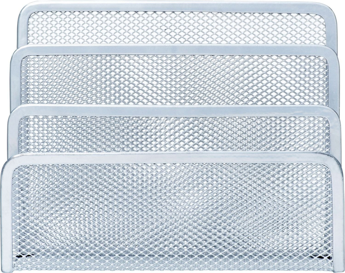Helit H2518300 3-compartment mesh paper holder, silver