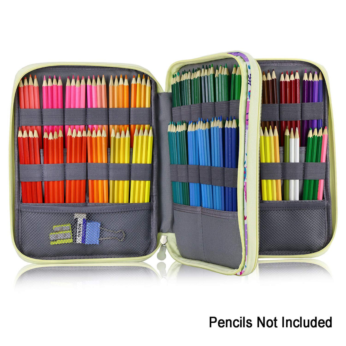YOUSHARES 192 Slots Colored Pencil Case, Large Capacity Pencil Holder Pen Organizer Bag with Zipper