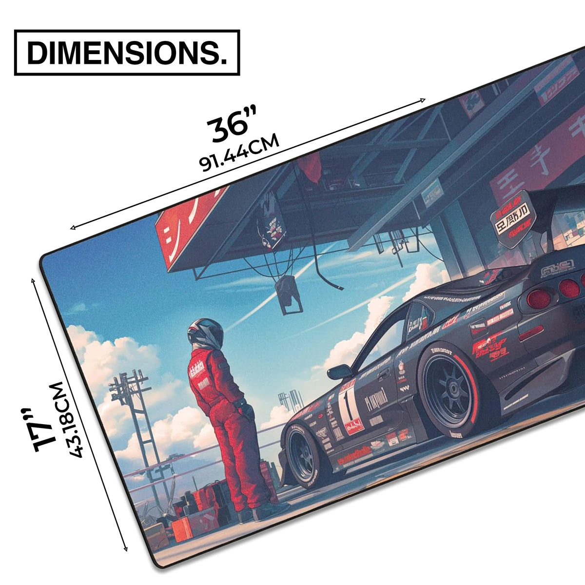 MPCO. Sanjis-Supra Large Gaming Desk Pad, 36" x 17" Duraglyde Desk Mat