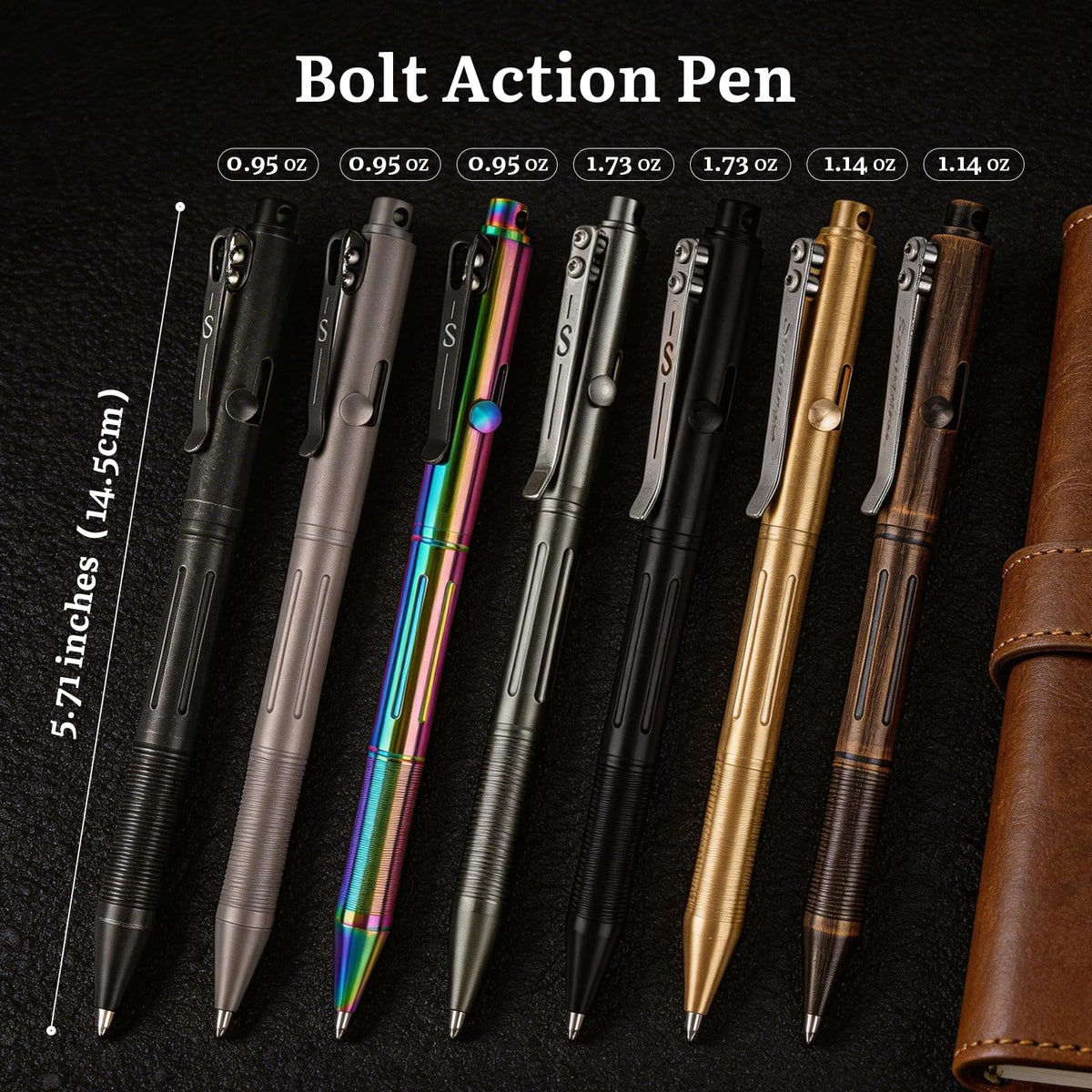 SMOOTHERPRO Solid Brass Bolt Action Pen, Compatible with Pilot G2 Refill