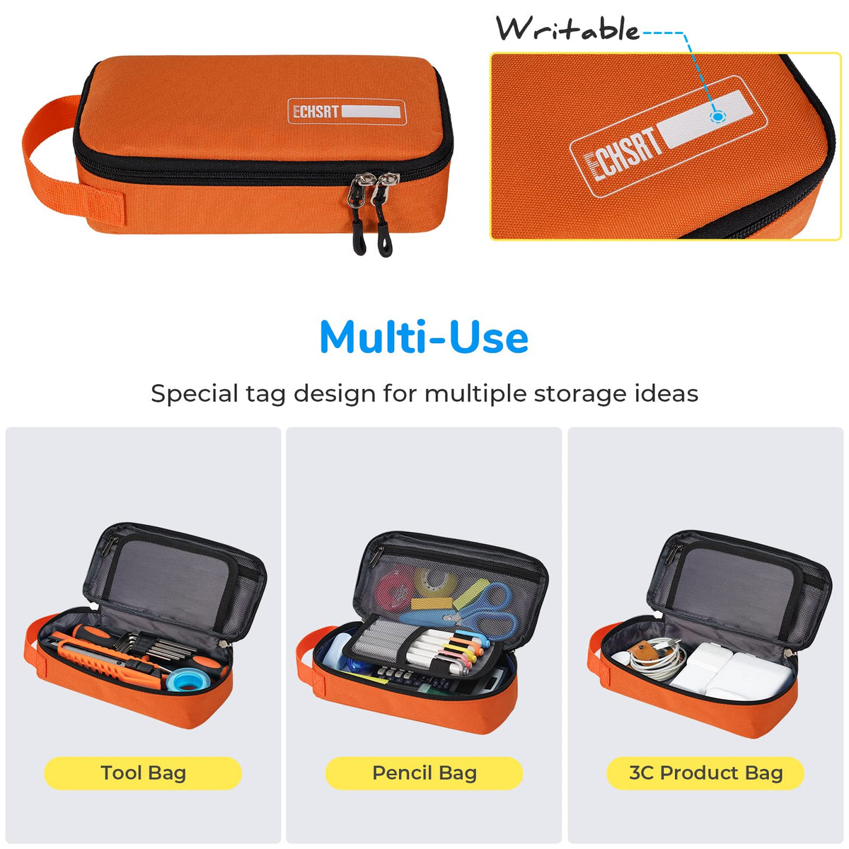 ECHSRT Pencil Case for Men Women, Large Pen Bag for Adults, Portable Pencil Pouch Aesthetic with