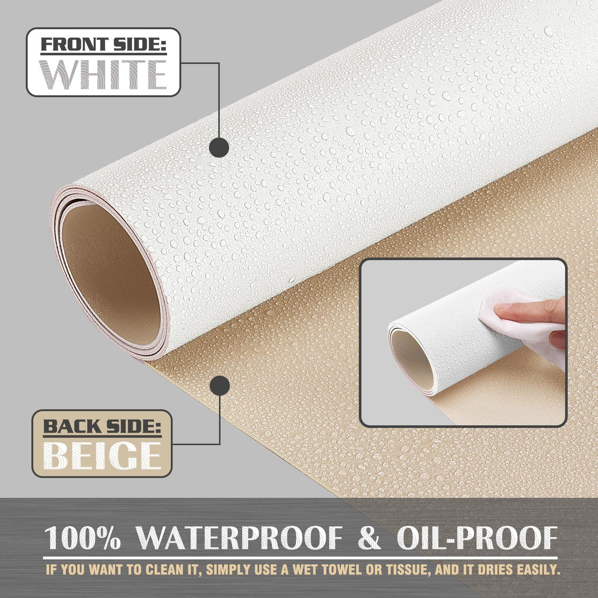 K KNODEL Extra Large Desk Mat, Leather Mouse Pad (47.2"x23.6", White)
