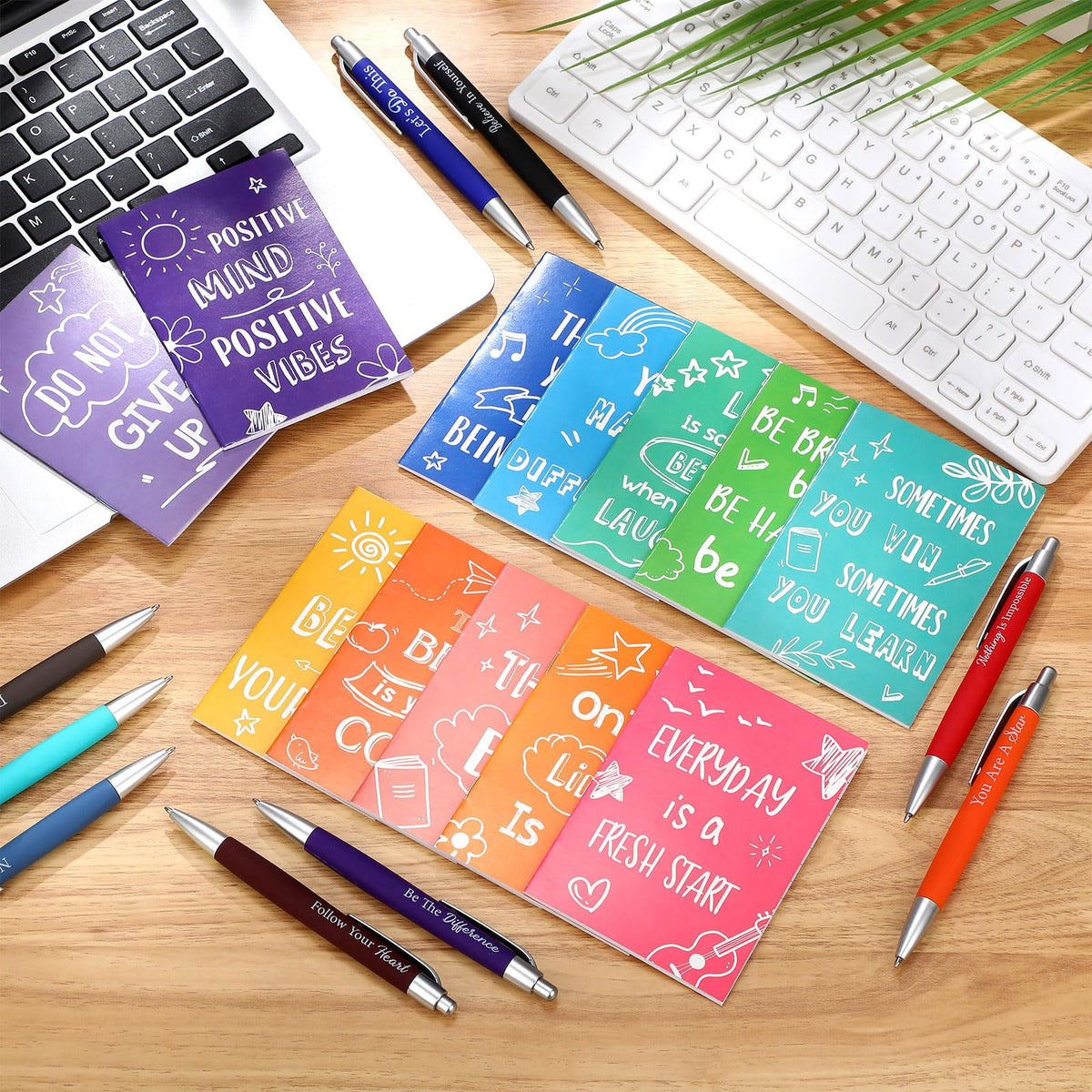 Yeaqee 72 Pcs Motivational Pen Notepad Gifts Bulk Set, Uplifting