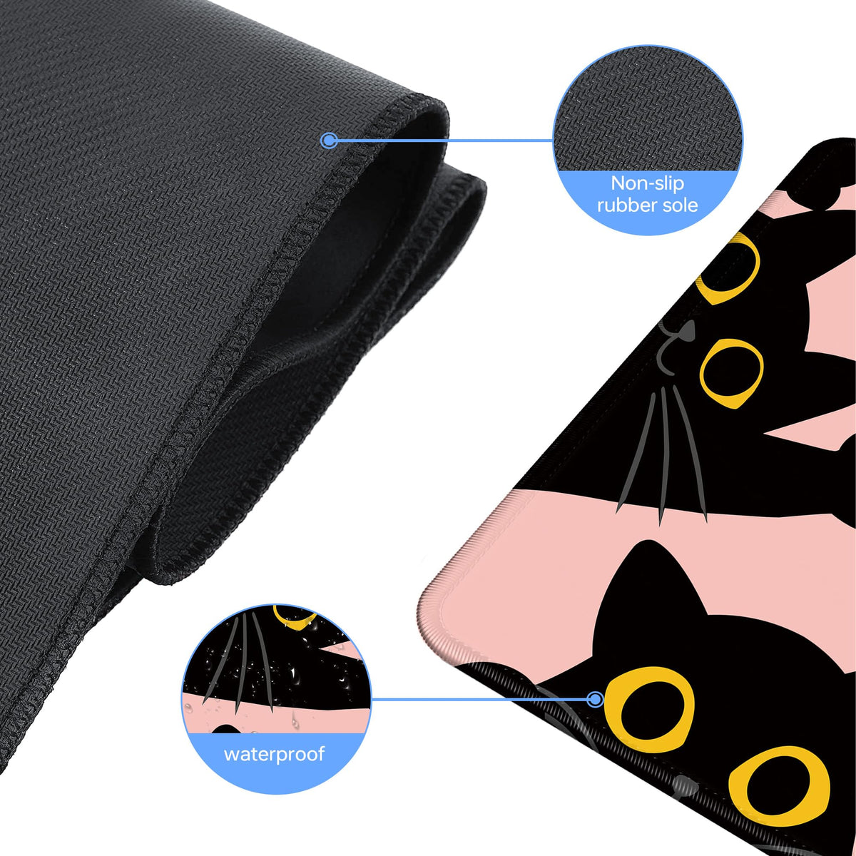 Pink Cute Cat Mouse Pad for Desk,Kawaii Mouse Pad 31.5 X 11.8 in Mouse Mat Desk Pad,Extended