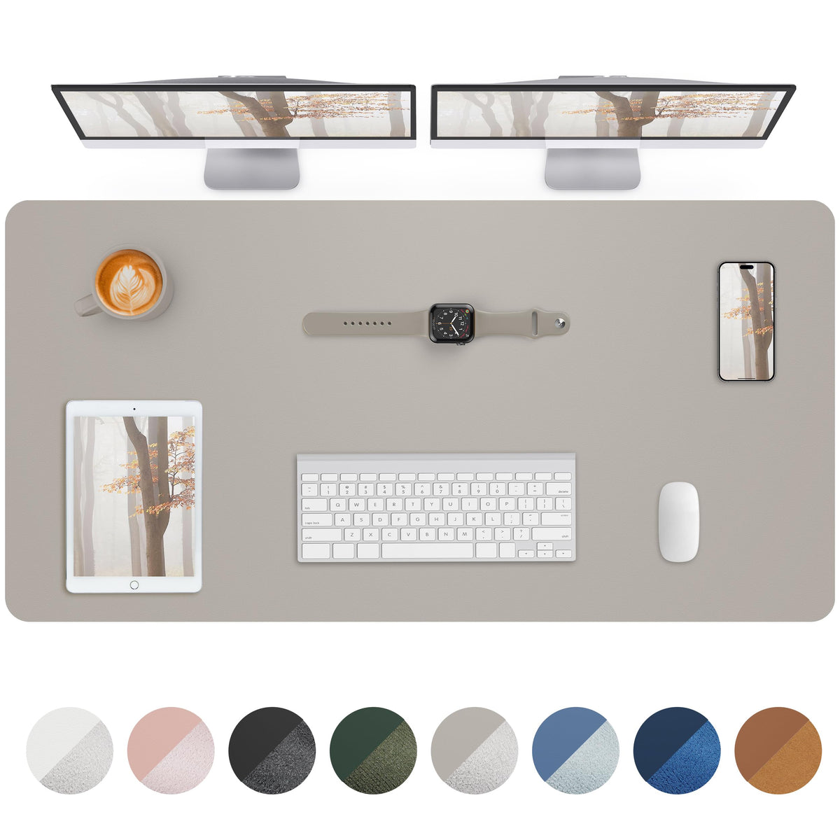 Leather Desk Pad Protector,Mouse Pad,Office Desk Mat, Non-Slip PU Leather Desk Blotter,Large Desk