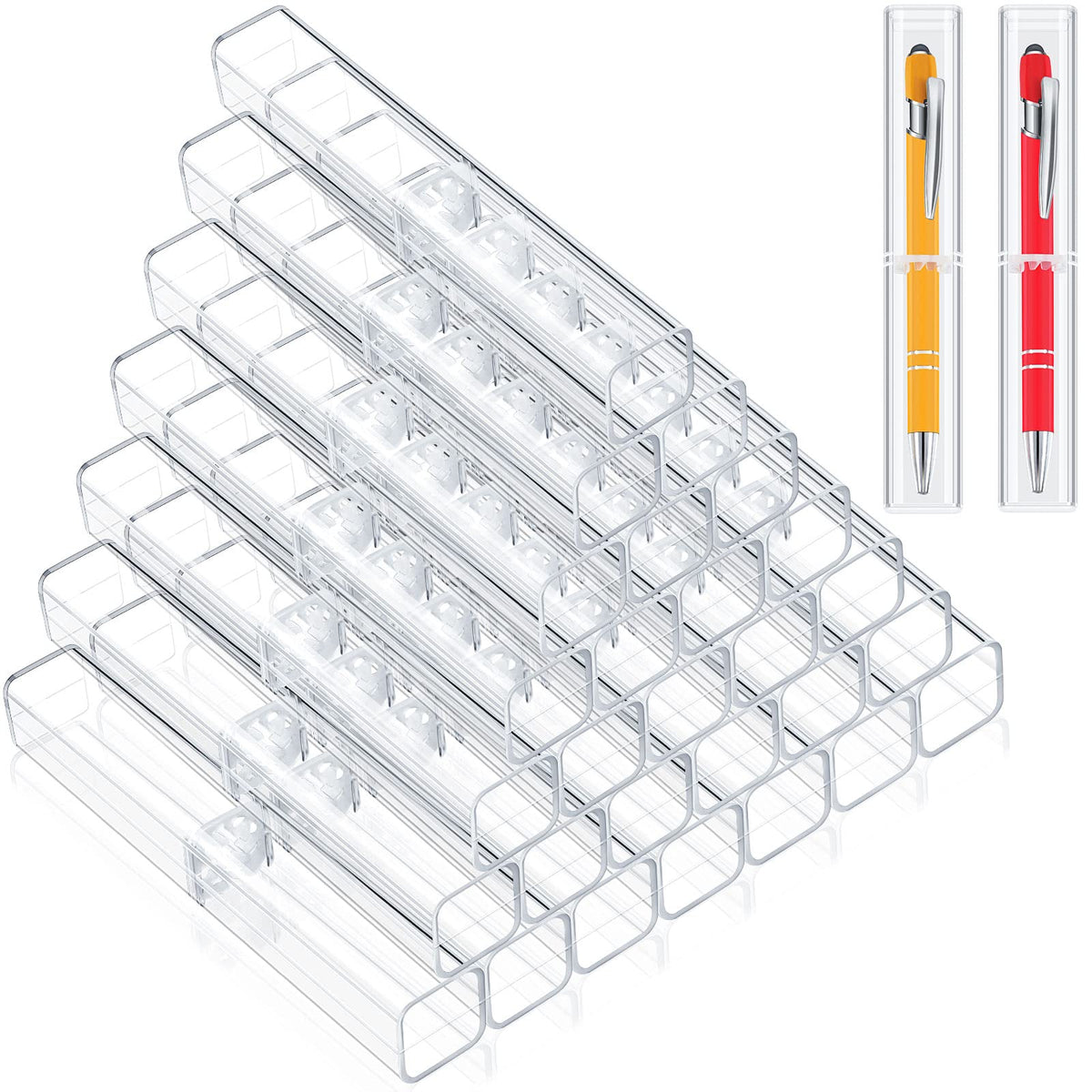 Spakon 40 Pieces Pen Gift Boxes, Acrylic Plastic Pen Cases Storage Plastic Pencil Box Case