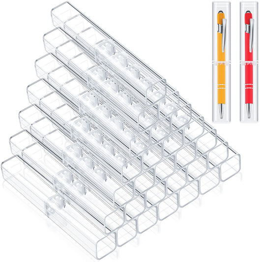 Spakon 40 Pieces Pen Gift Boxes, Acrylic Plastic Pen Cases Storage Plastic Pencil Box Case