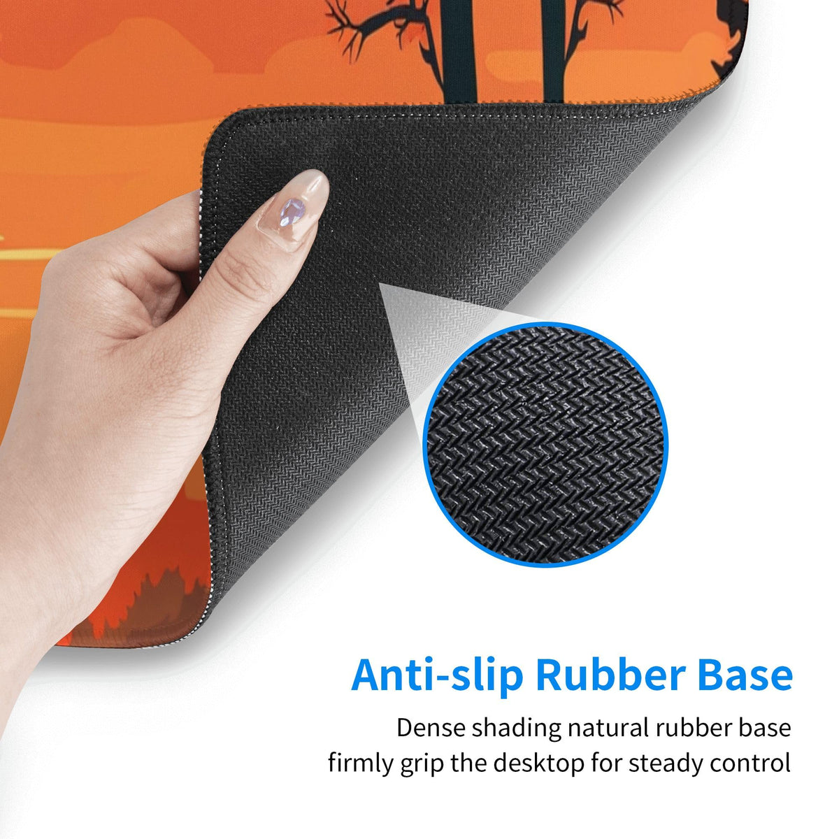 Large Size Sunset with a Silhouetted stag Print Gaming Mouse Pad 31.5 x 12 Inch, Stitched Edges