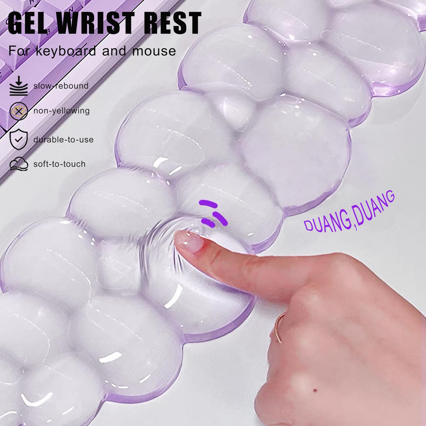 Aszqvd Mouse Pad with Wrist Rest, Soft Cloud Gel Keyboard Mouse Pad Set with Hand Wrist Support