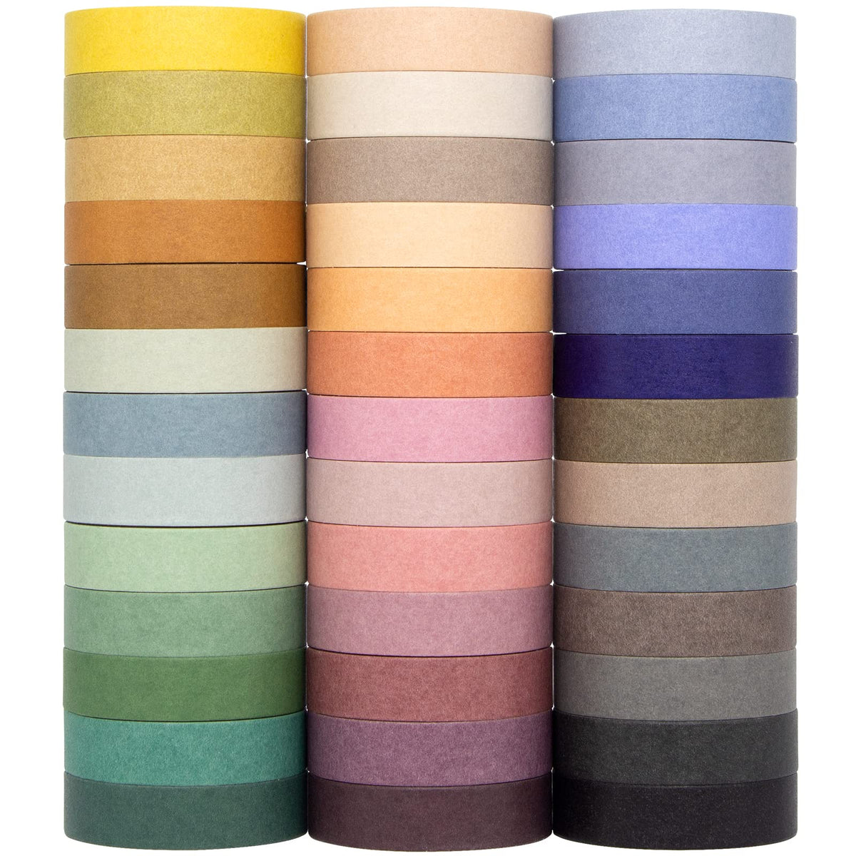MOOKER 39 Rolls Washi Tape Set - Morandi Colored Masking Tape, Thin Vintage Tape for Journaling
