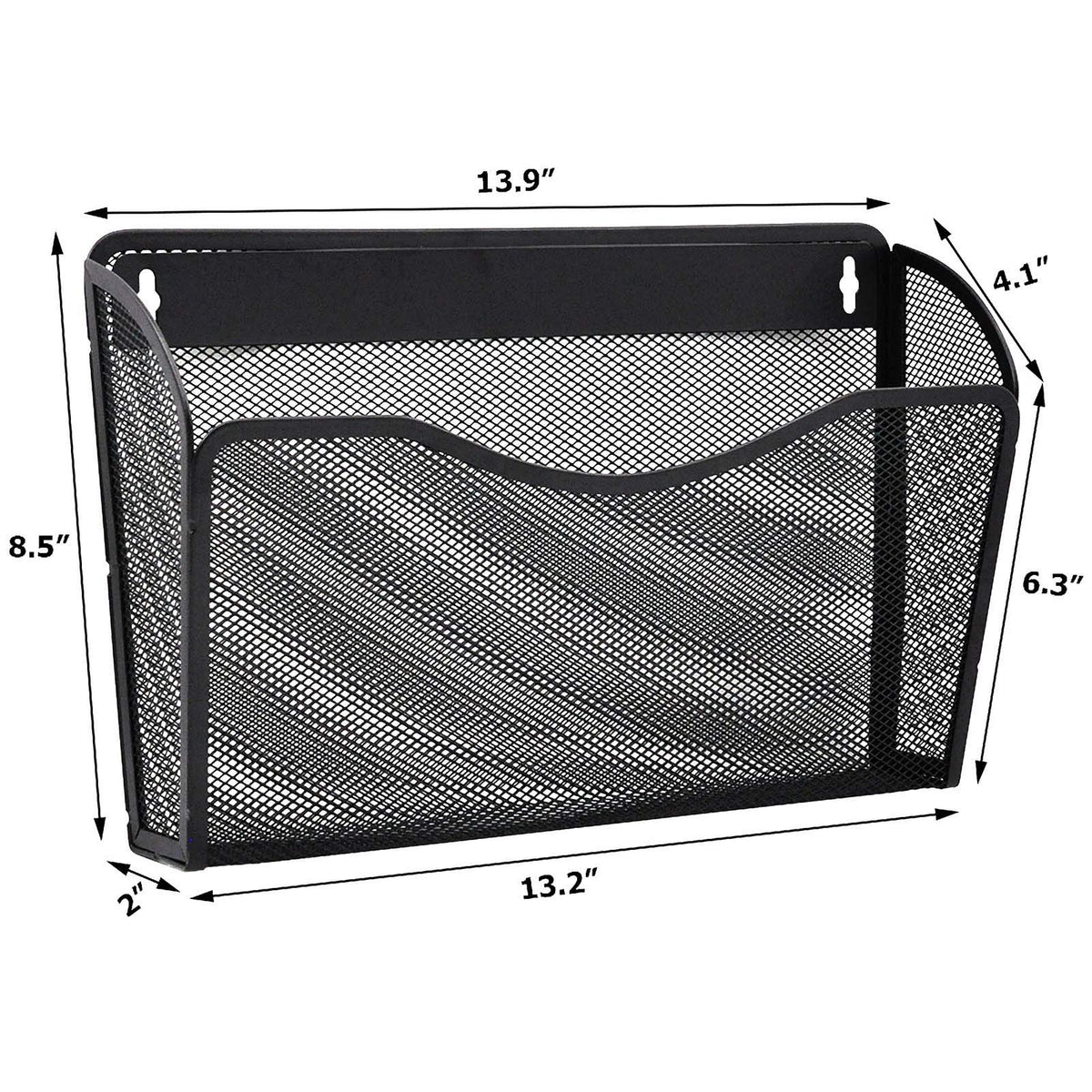 EASEPRES 6 Single Pocket Mesh Hanging File Organizer, Vertical Wall Mounted Magazine File Holder
