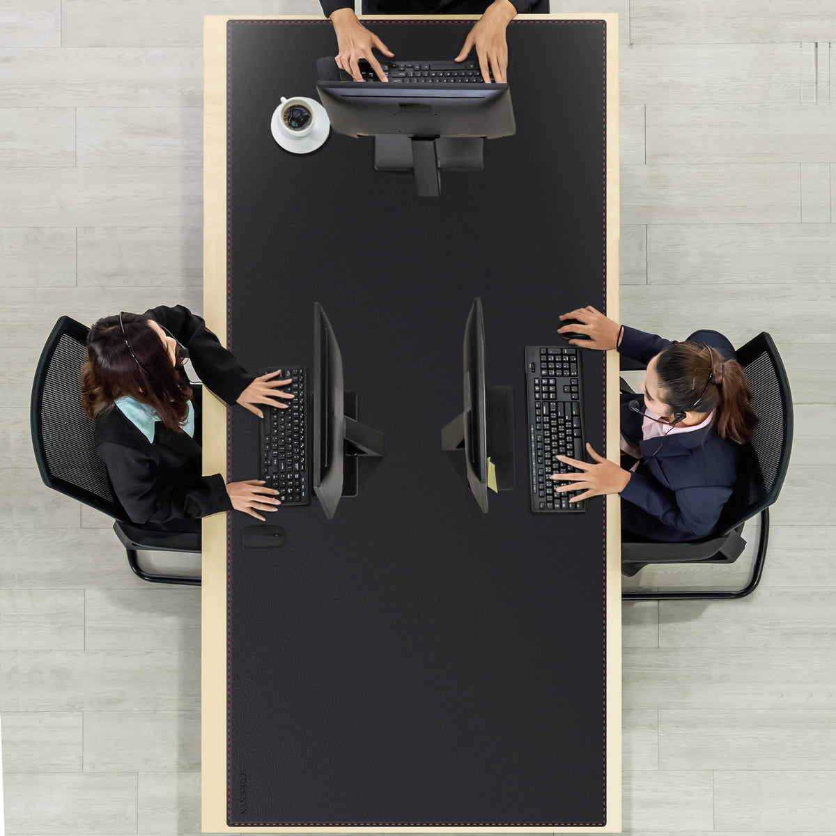 ZORESYN Extra Large Desk Mat 74.8"x35.4" Black