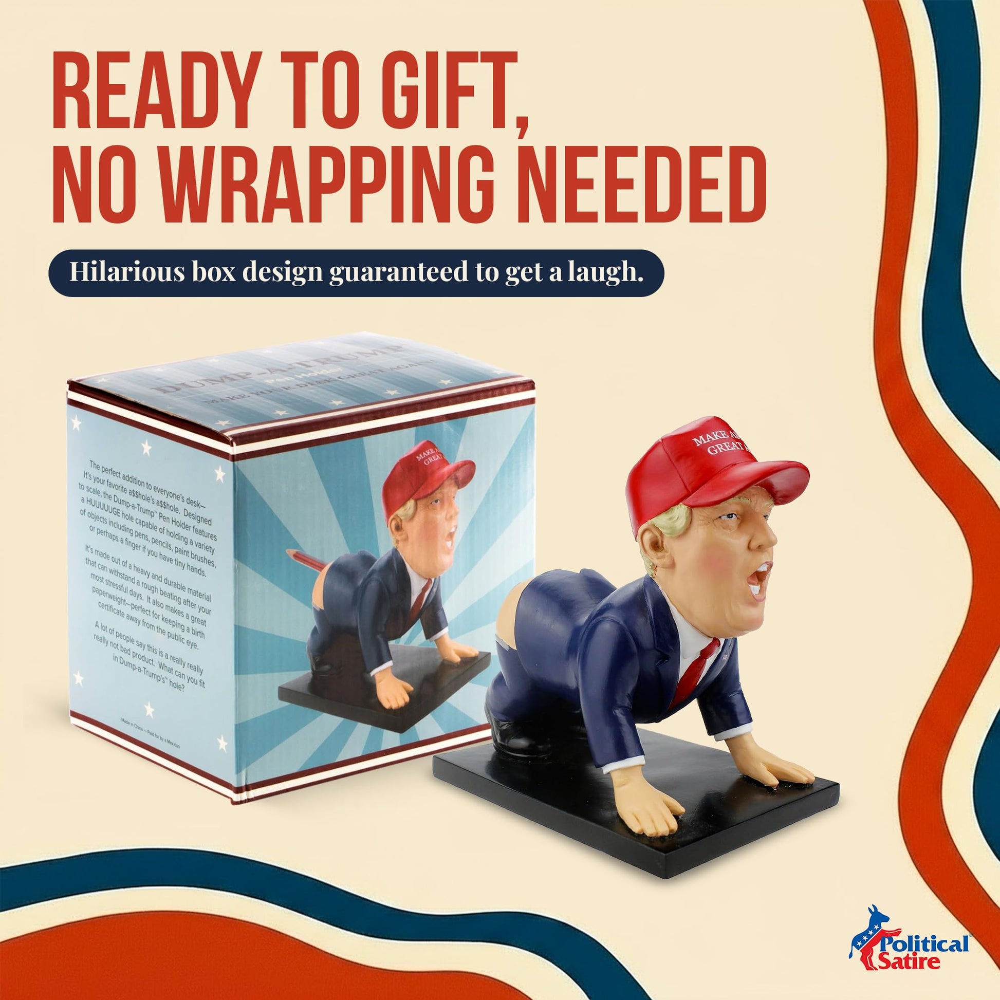 Donald Trump Pen Holder - Donald Trump Merchandise. Funny Gifts for Men, White Elephant Gifts for