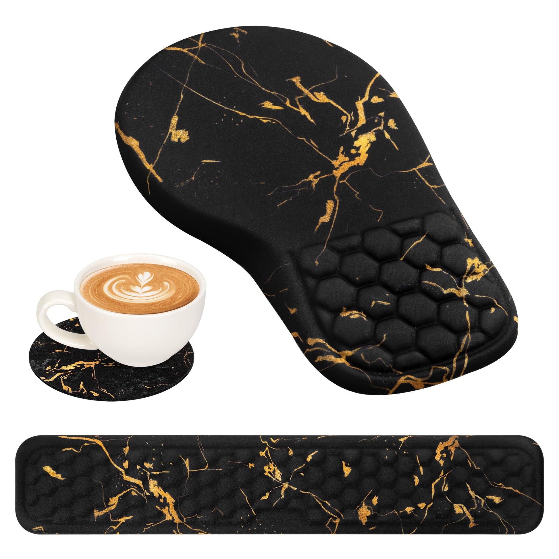 EYROZILL 3 in 1 Ergonomic Wrist Rest for Keyeboard and Mouse, Non-Slip Desk Mouse Pad with Wrist