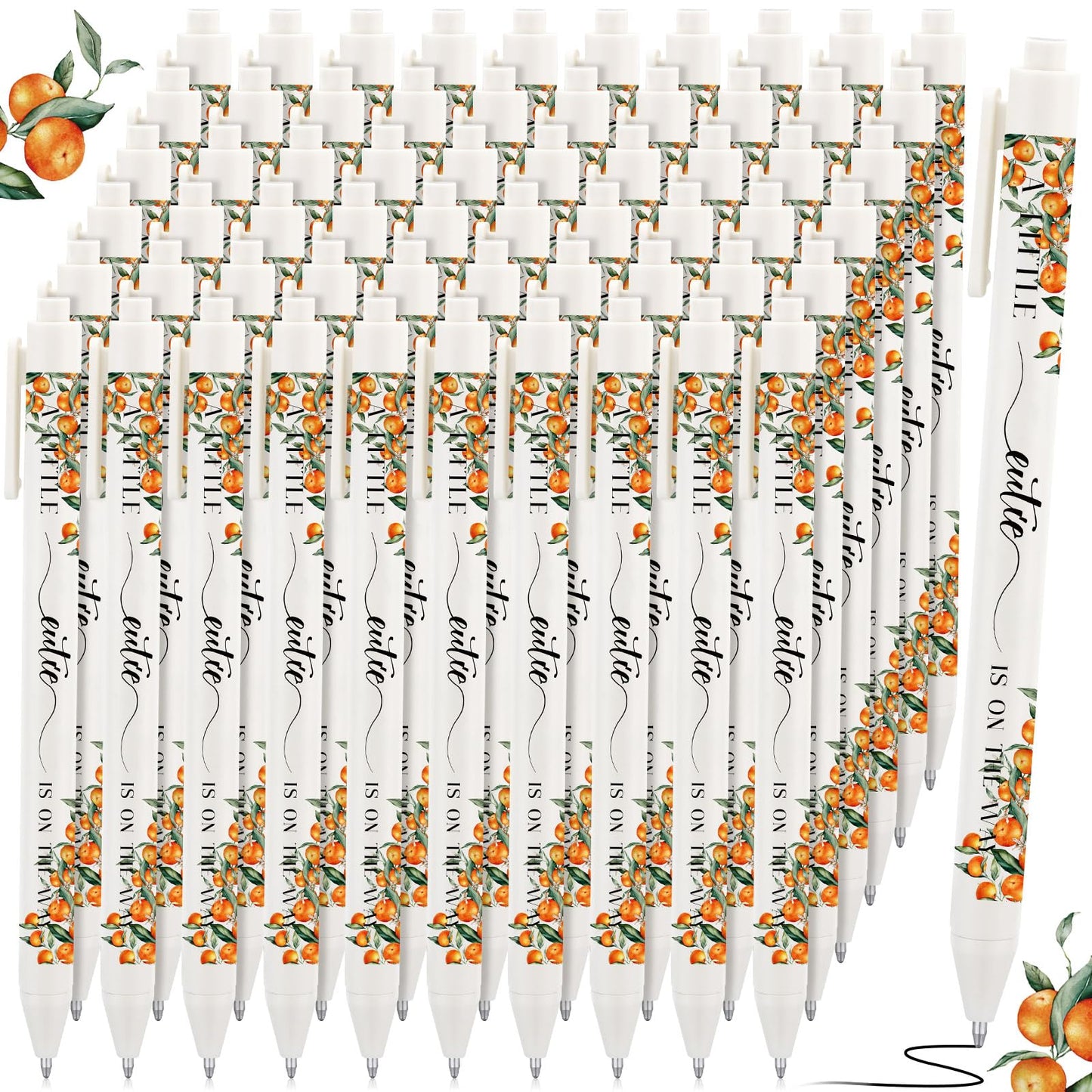 Kisston 60 Pcs Orange Baby Shower Pens, Gifts Party Favors Bulk