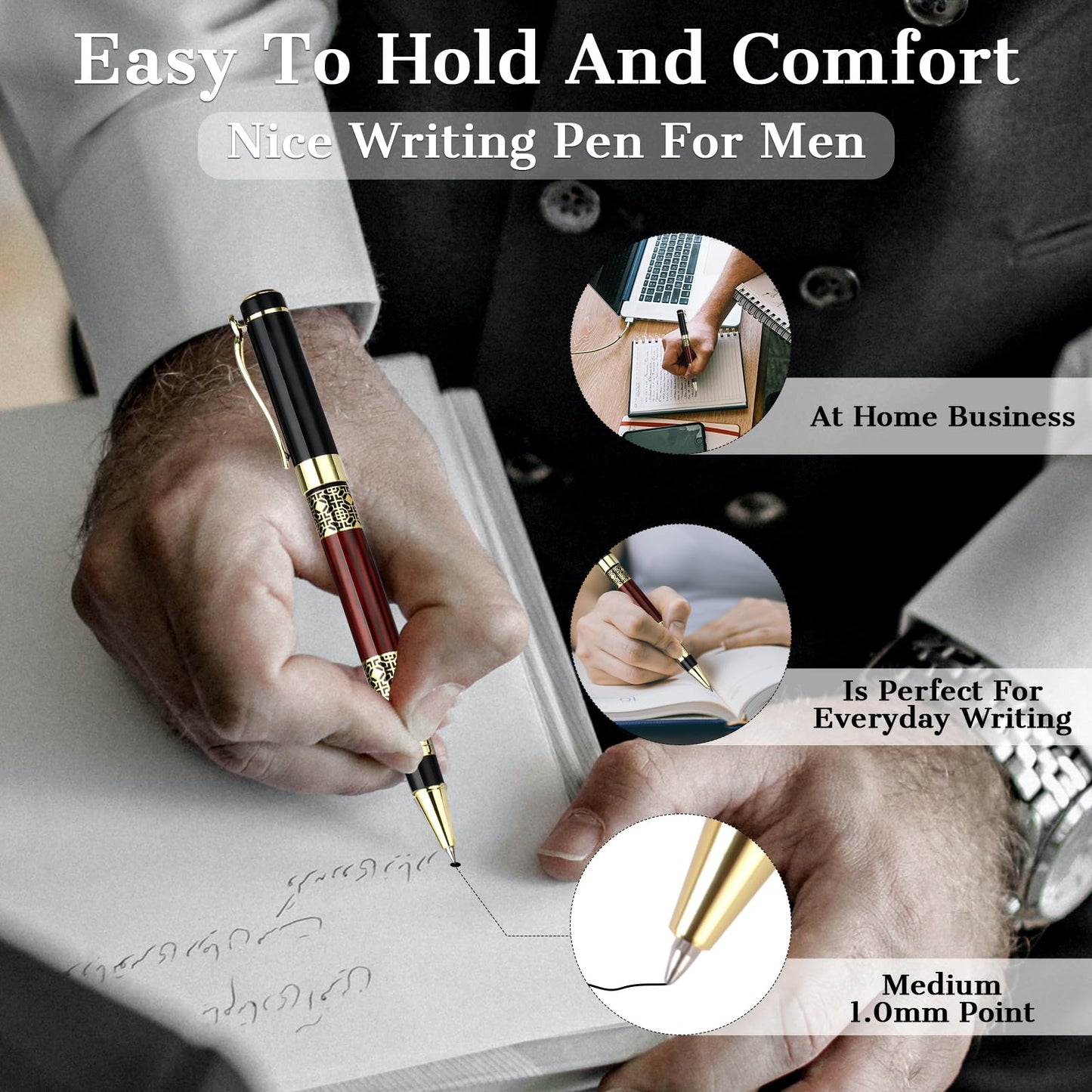 Bnesi Luxury Pen,Personalised Writing Pens Sets Nice Pens for Men Women Gift Professional