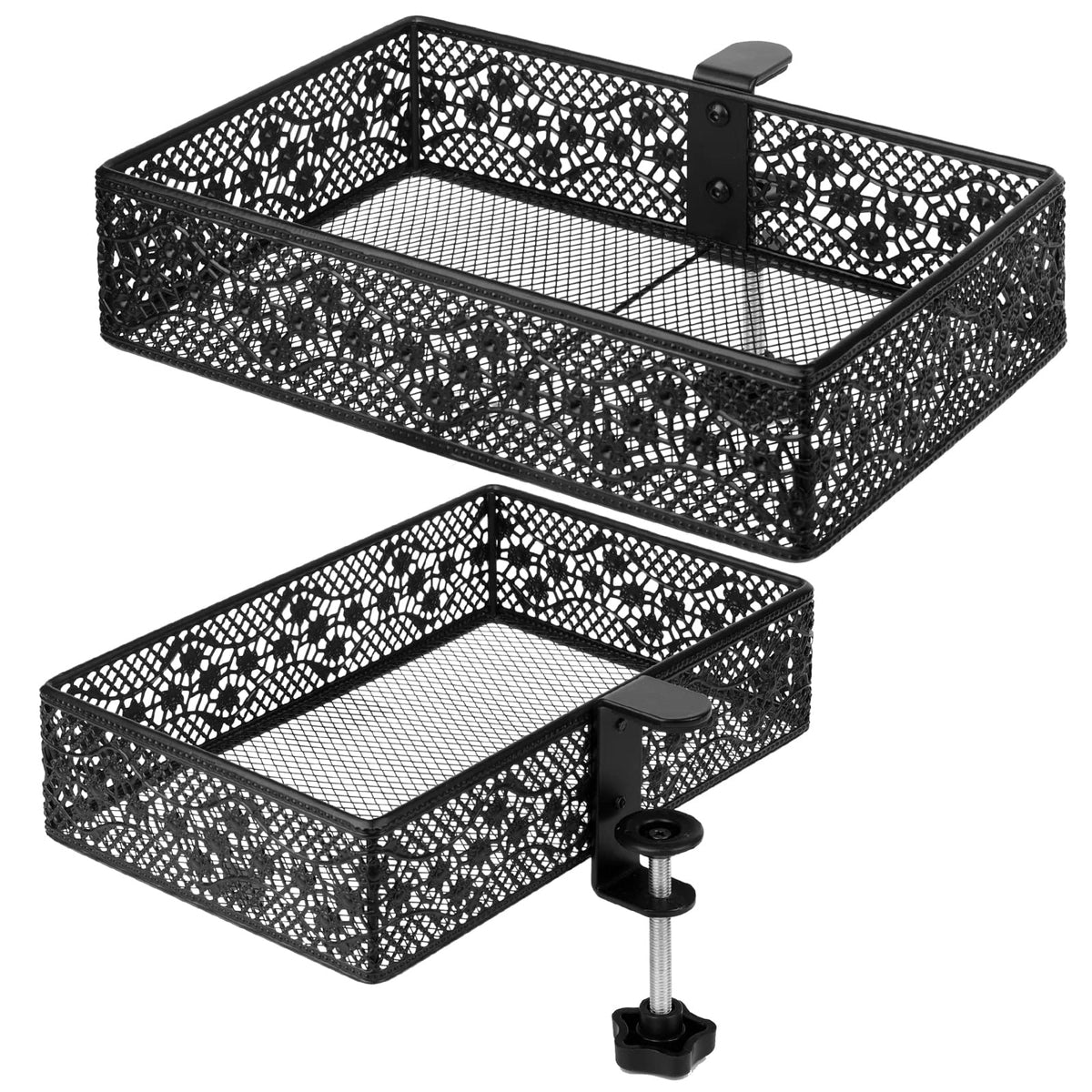 Under Desk Drawer, Clamp on Desk Organizer Under Table Hanging Desk Storage