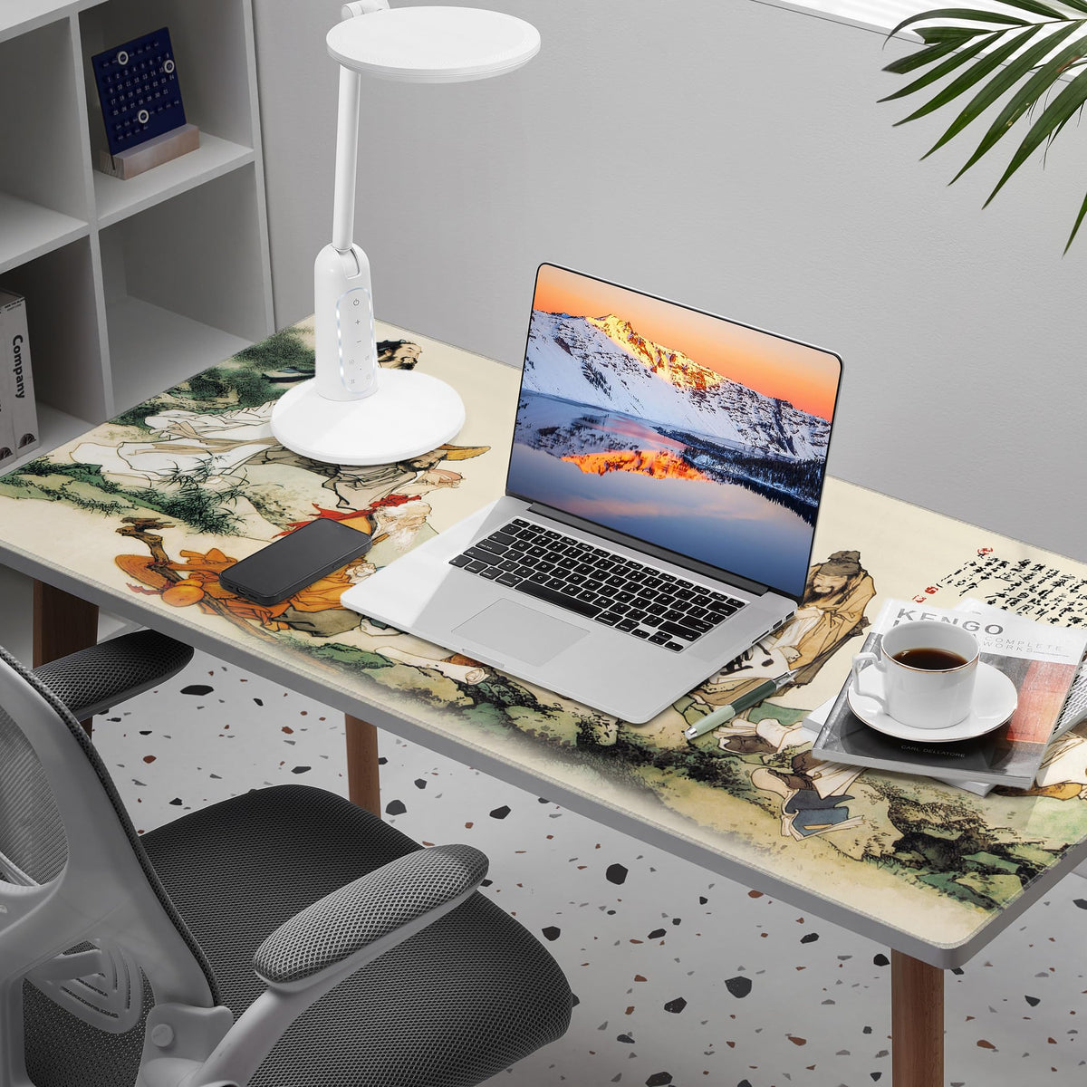 LL-COEUR XXL Landscape Gaming Mouse Pad Computer Keyboard Mat Office Desk Pad (Eight Immortals