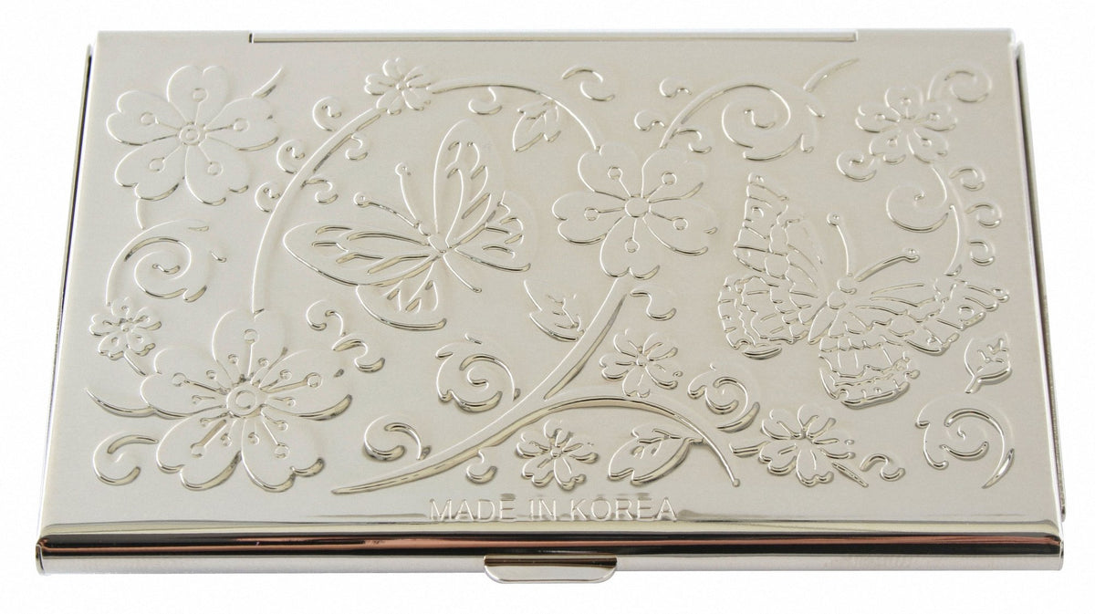 Antique Alive Mother of Pearl Design RFID Blocking Protection Business Card Case, Credit Card