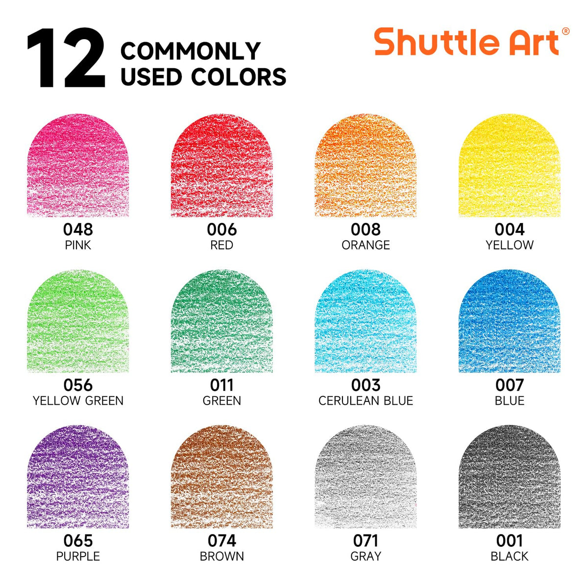 Shuttle Art 504 Colored Pencils Bulk, 12 Vibrant Colors, Pack of 42, Pre-sharpened Coloring