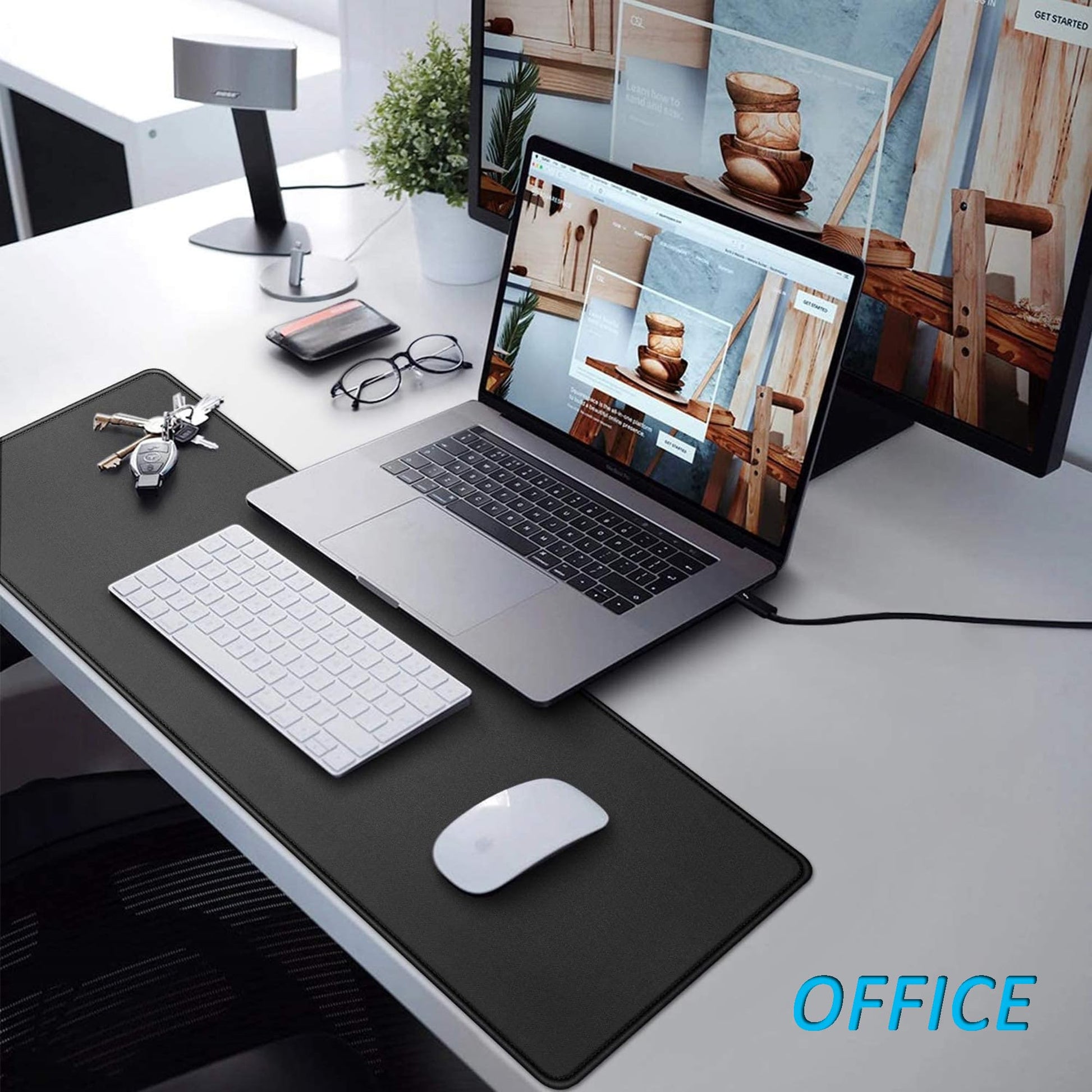 LL-COEUR XXL Black Mouse Pad Gaming Keyboard Mat Laptop Office Desk Mat (31.5" x 11.8" x 0.12")