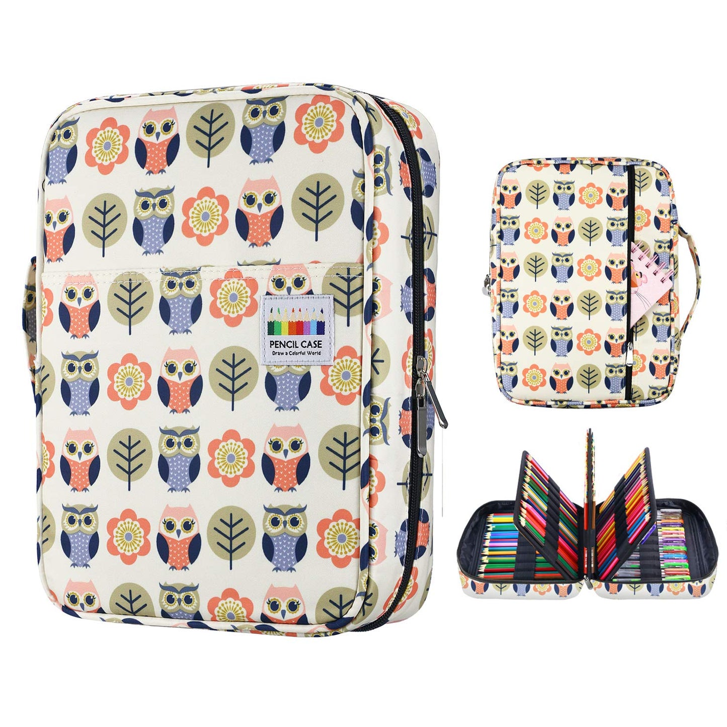 YOUSHARES Colored Pencil Case 220 Slots Pen Case Organizer With Handy Wrap & Zipper, Multilayer