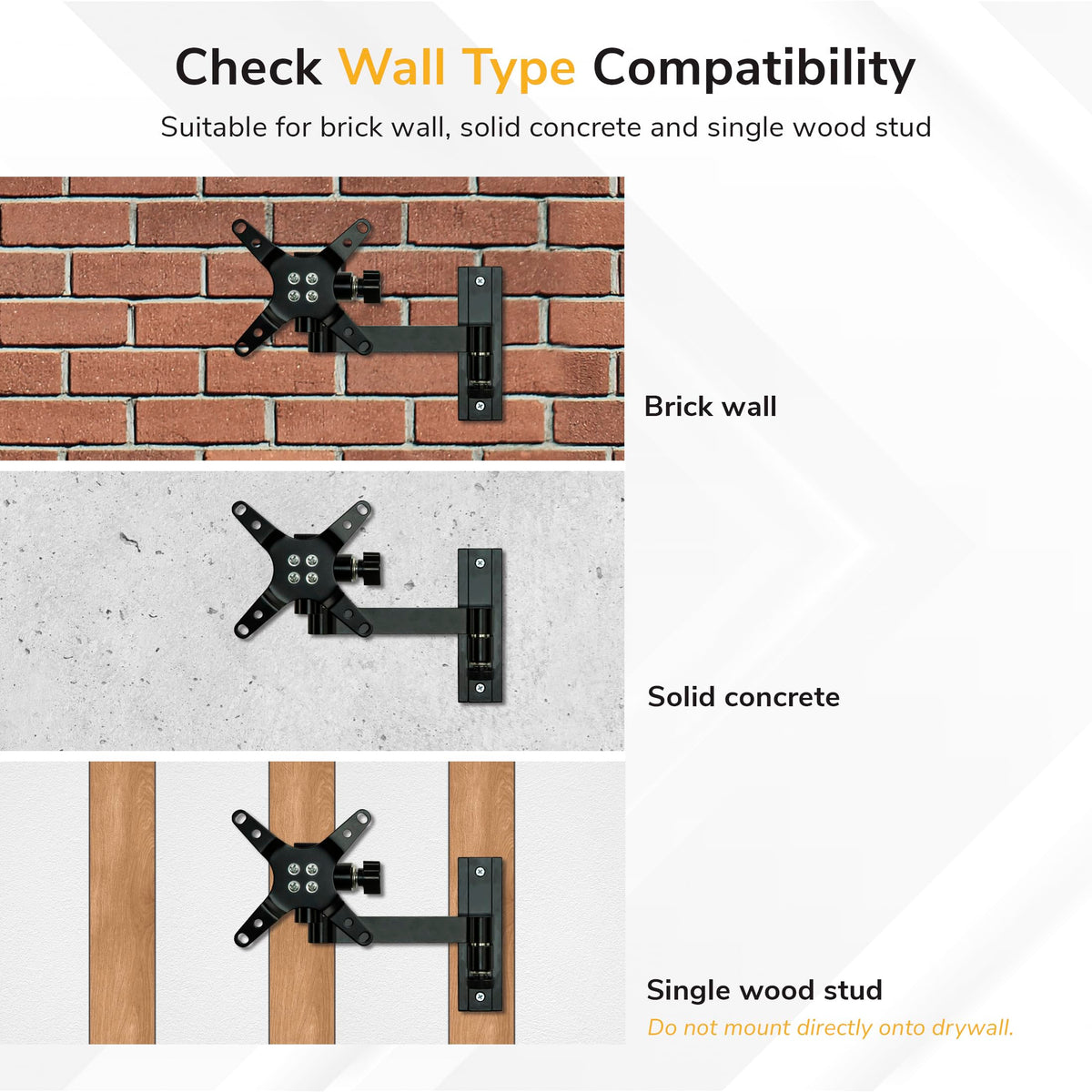 Mount-It! Full Motion Computer Monitor Wall Mount – Adjustable Arm for Home Office, Gaming