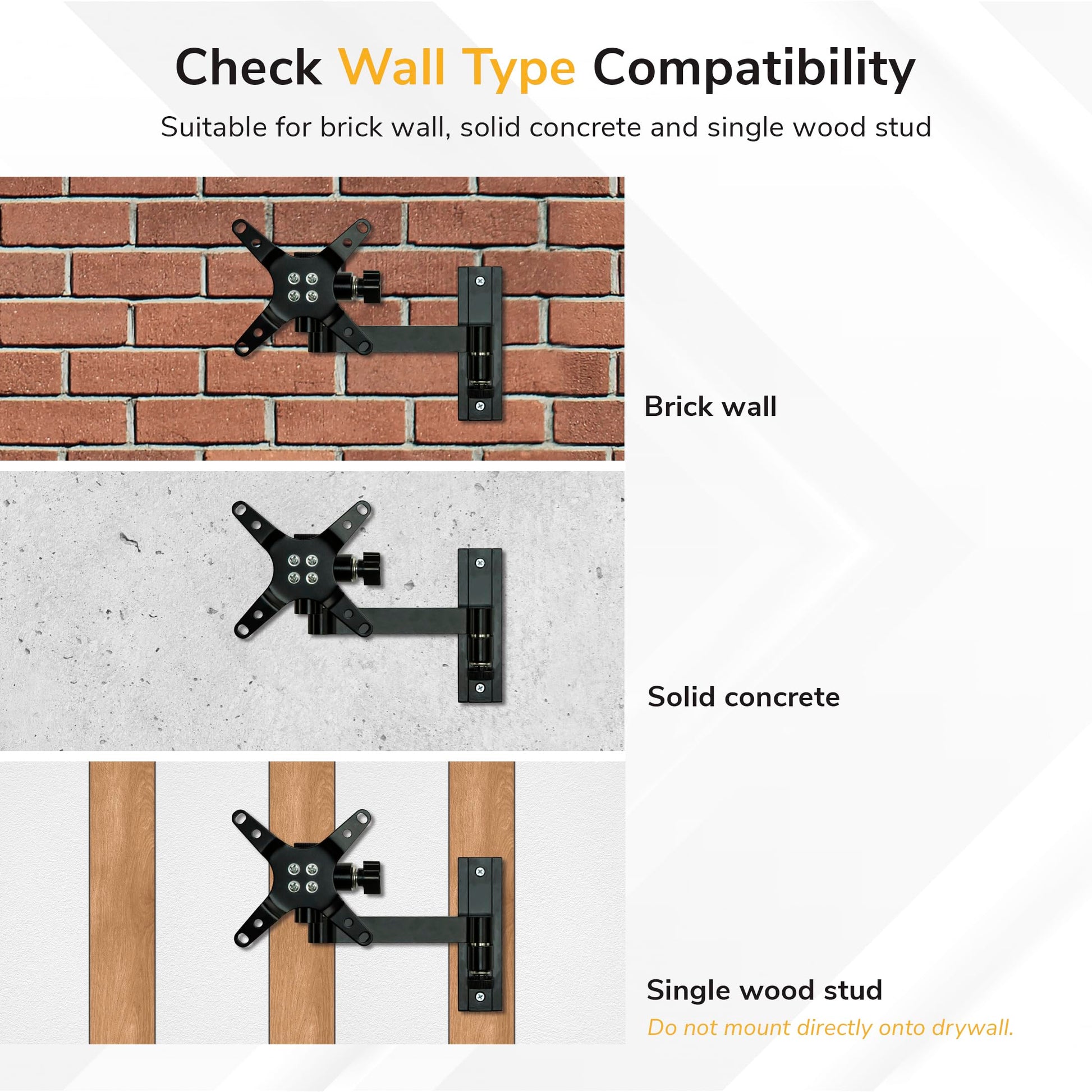 Mount-It! Full Motion Computer Monitor Wall Mount – Adjustable Arm for Home Office, Gaming