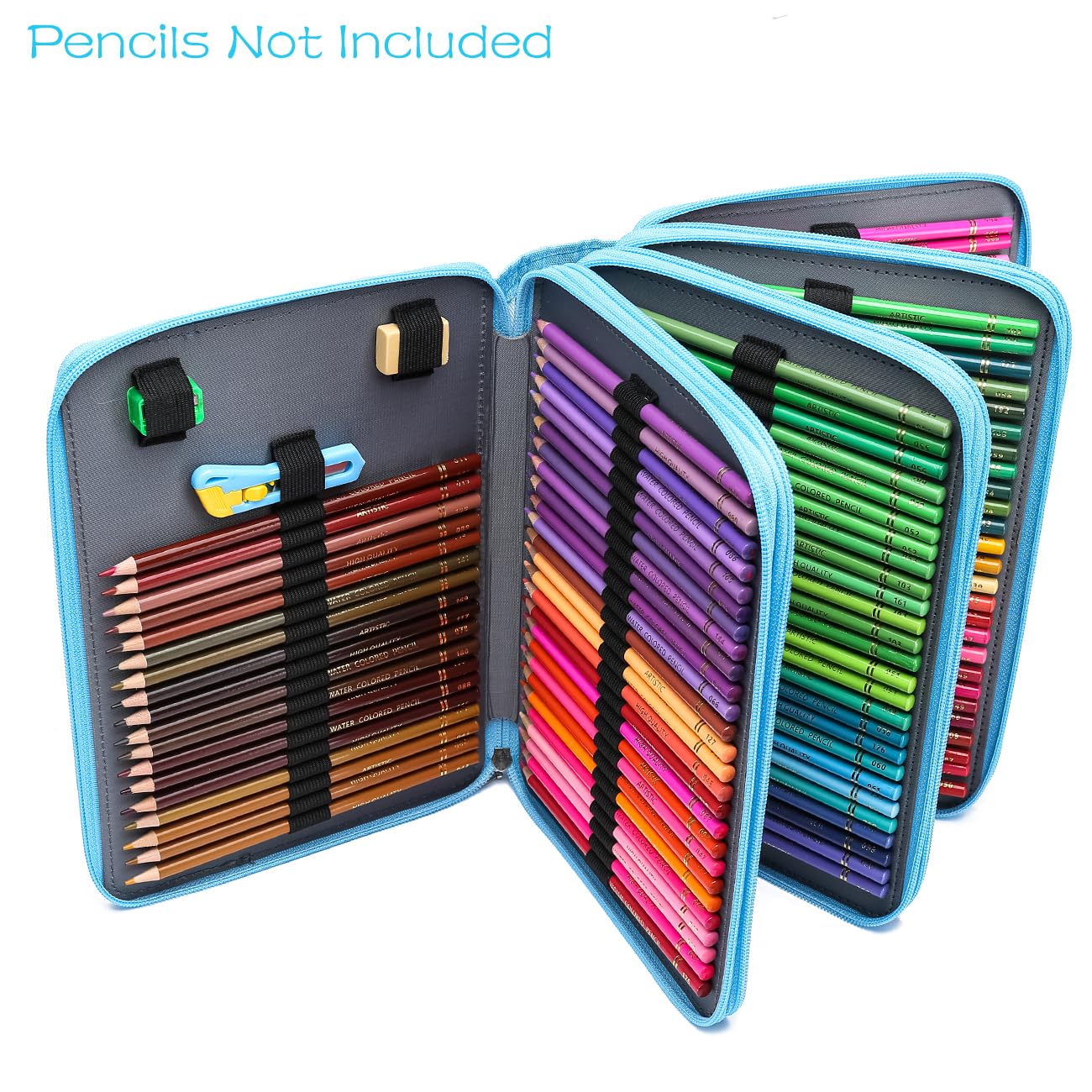 YOUNGCOL 200 Slots Colored Pencil Case - Deluxe Oxford Fabric Pencil Organizer Holder With Zipper