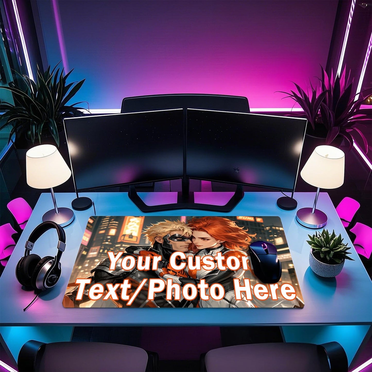 Custom Large Desk Pad Personalized Mouse Pad with Photo Picture Text Logo Customized Non-Slip Large