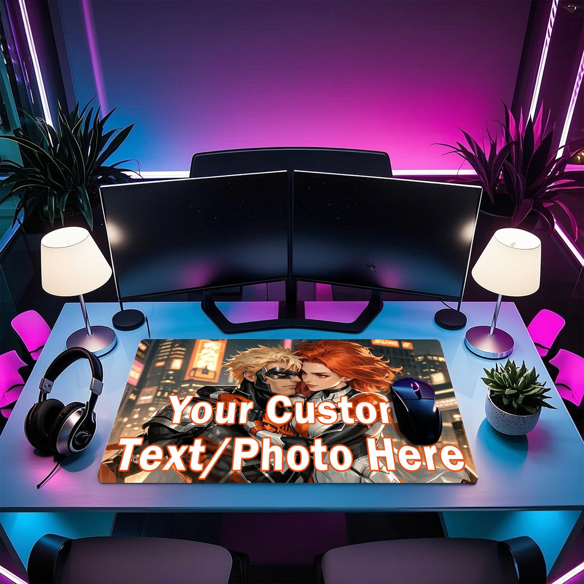 Custom Large Desk Pad Personalized Mouse Pad with Photo Picture Text Logo Customized Non-Slip Large