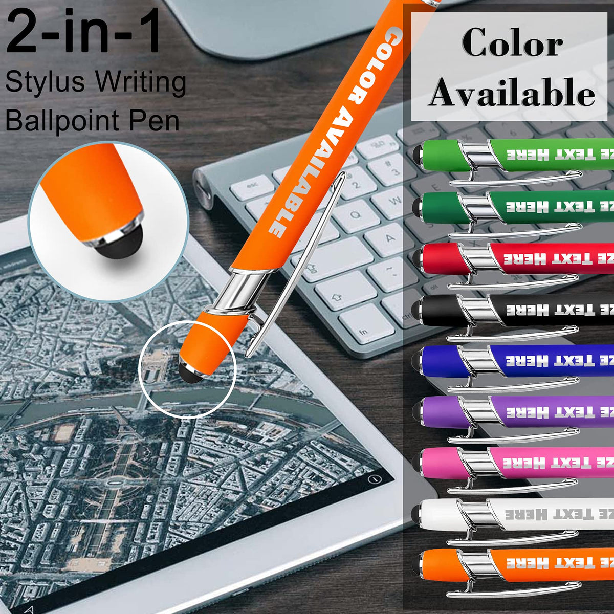 Up to 500 Personalized Pens Bulk Custom Ballpoint Pens with Business Name Message Logo, Customized