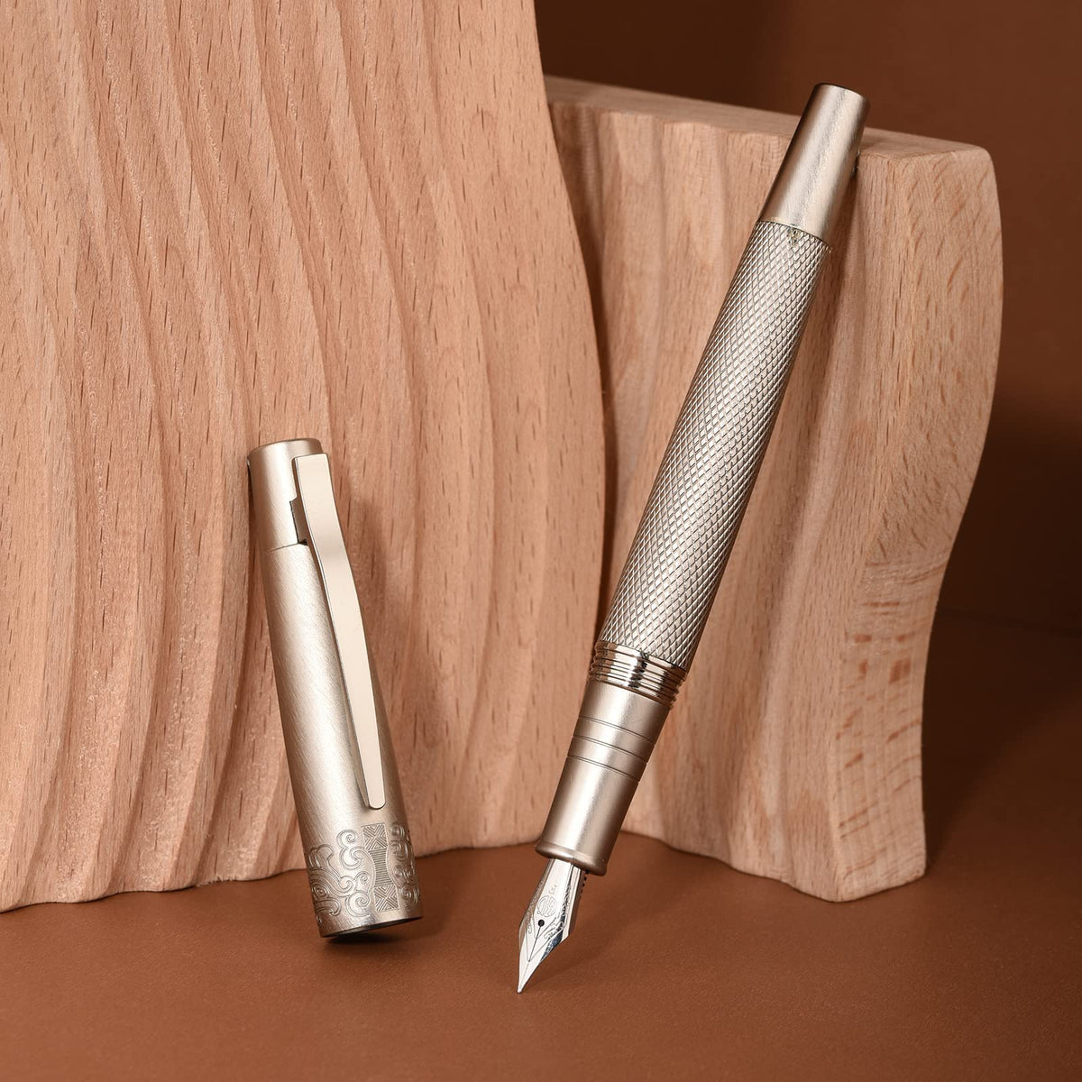 6013 Silver General Fountain Pen, Iridium Gold-silver Extra Fine Nib Solid Metal Writing Pen with