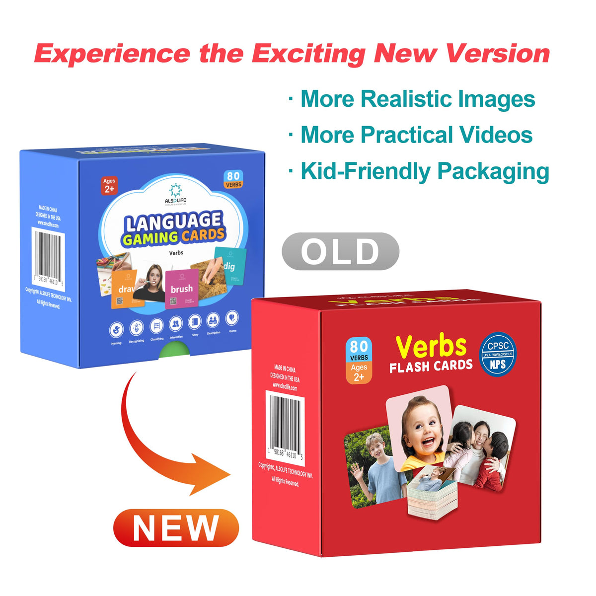 ALSOLIFE 80 Verb Cards Speech Therapy for Kids Ages 4-8