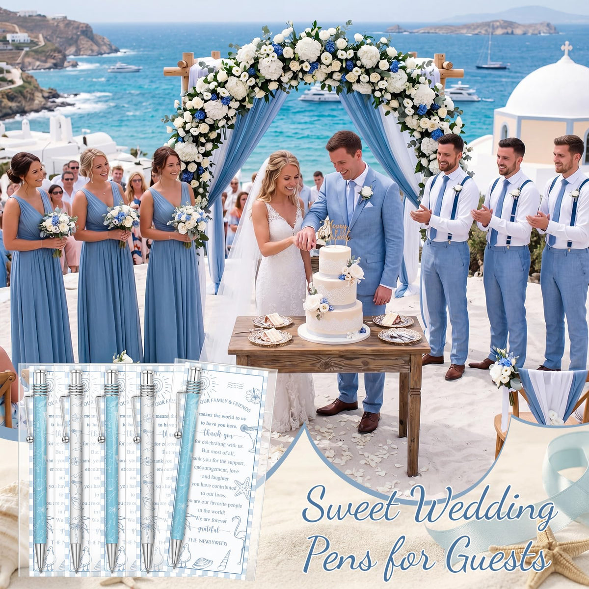 Tenceur 50 Set Beach Wedding Pens Gifts for Guests Bridal Shower
