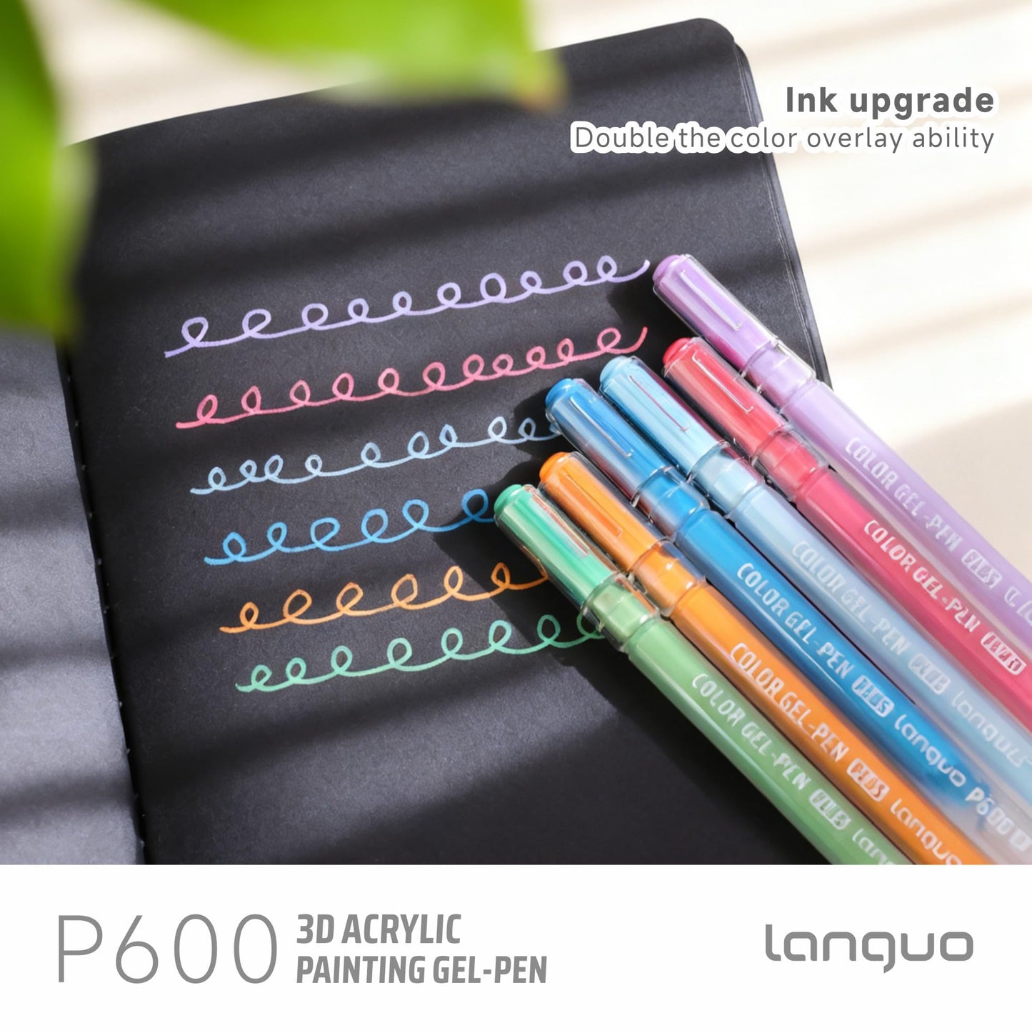 languo 36 Colors Acrylic Gel Pens for Coloring, 1mm Bullet Tip Colored Pens