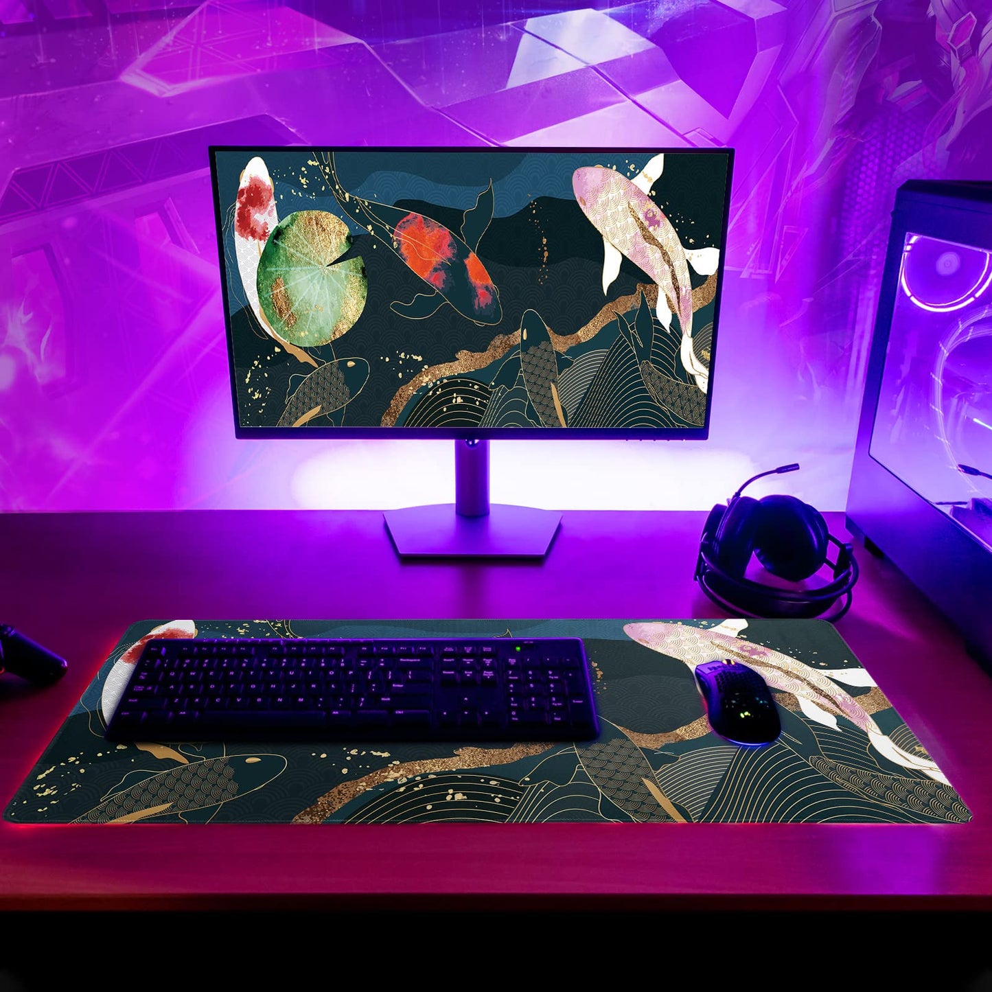 Japanese Gaming Mouse Pad XL - Extended Large Mouse Mat Desk Pad, Stitched Edges Mousepad, 3mm