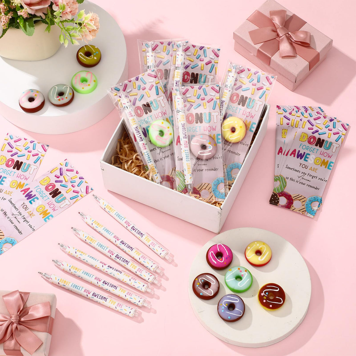 TecUnite Donuts 20 Sets Classroom Motivation Gifts Bulk