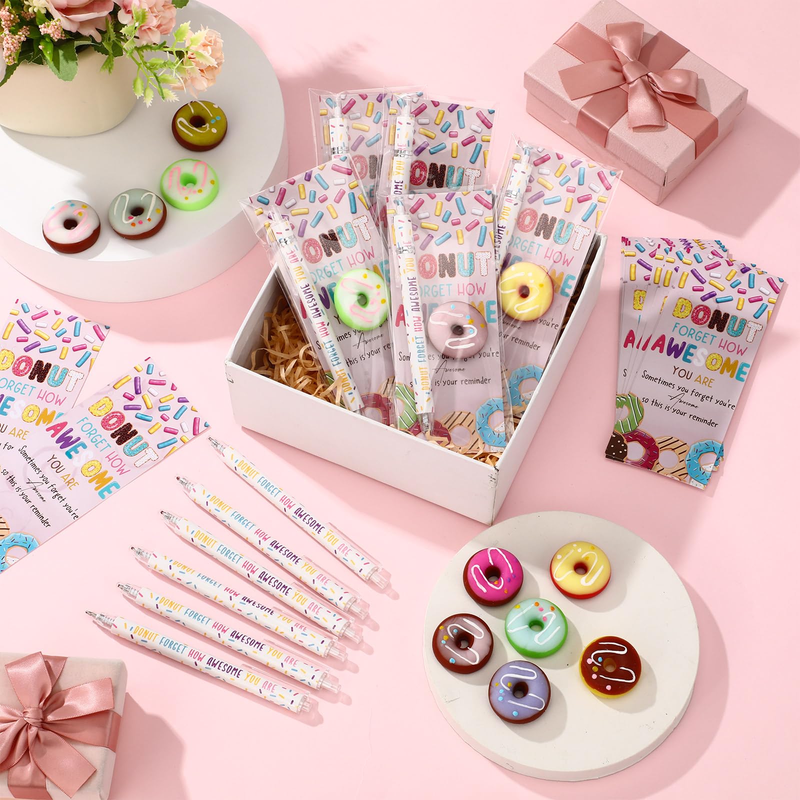 TecUnite Donuts 40 Sets Classroom Motivation Gifts Bulk