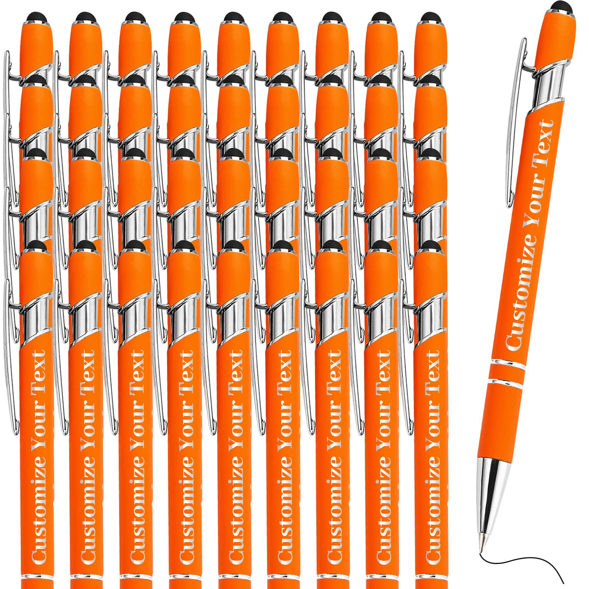 Fadace Up to 500 Pcs Personalized Pens Bulk Custom Customized Pen with Stylus Free Engraving