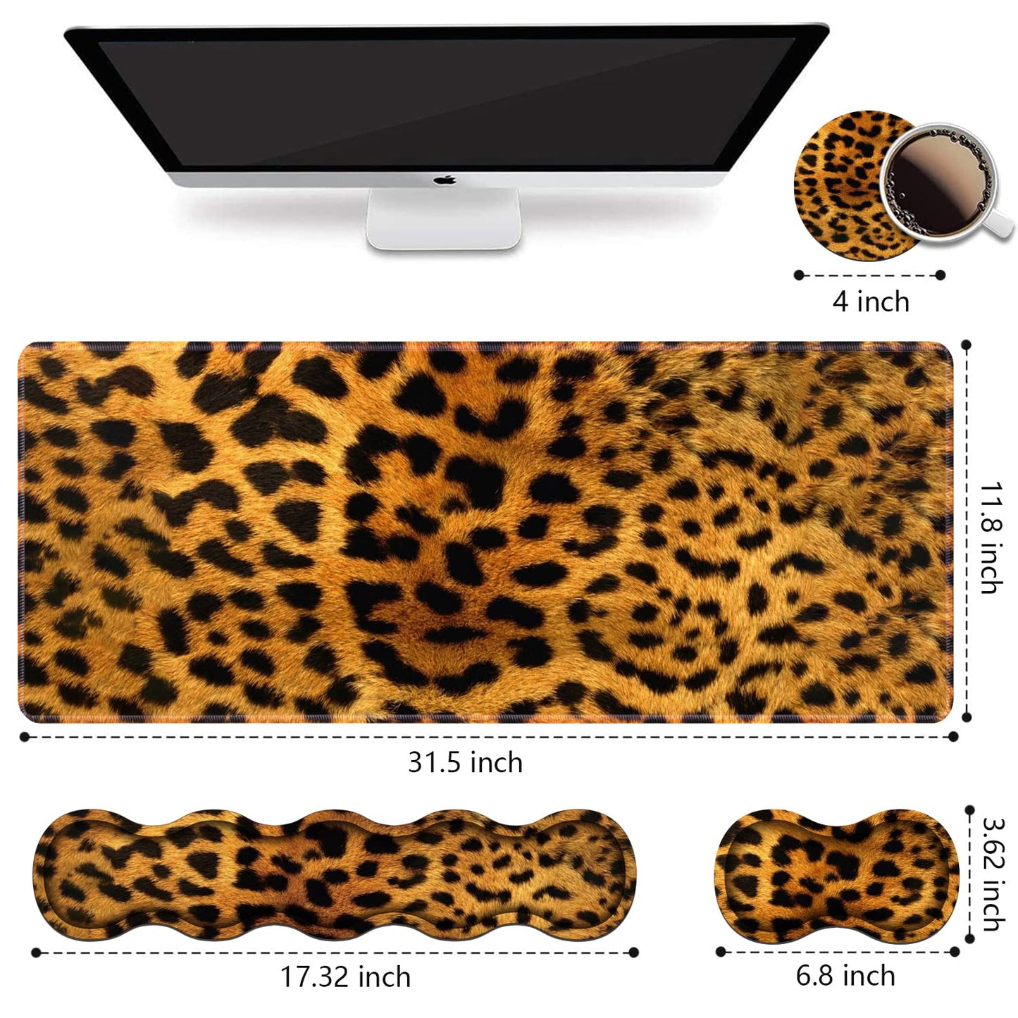 Ergonomic Keyboard Wrist Rest and Mouse Pad Wrist Rest Set, Large XXL Gaming Mousepad 31.5"x 11.8"