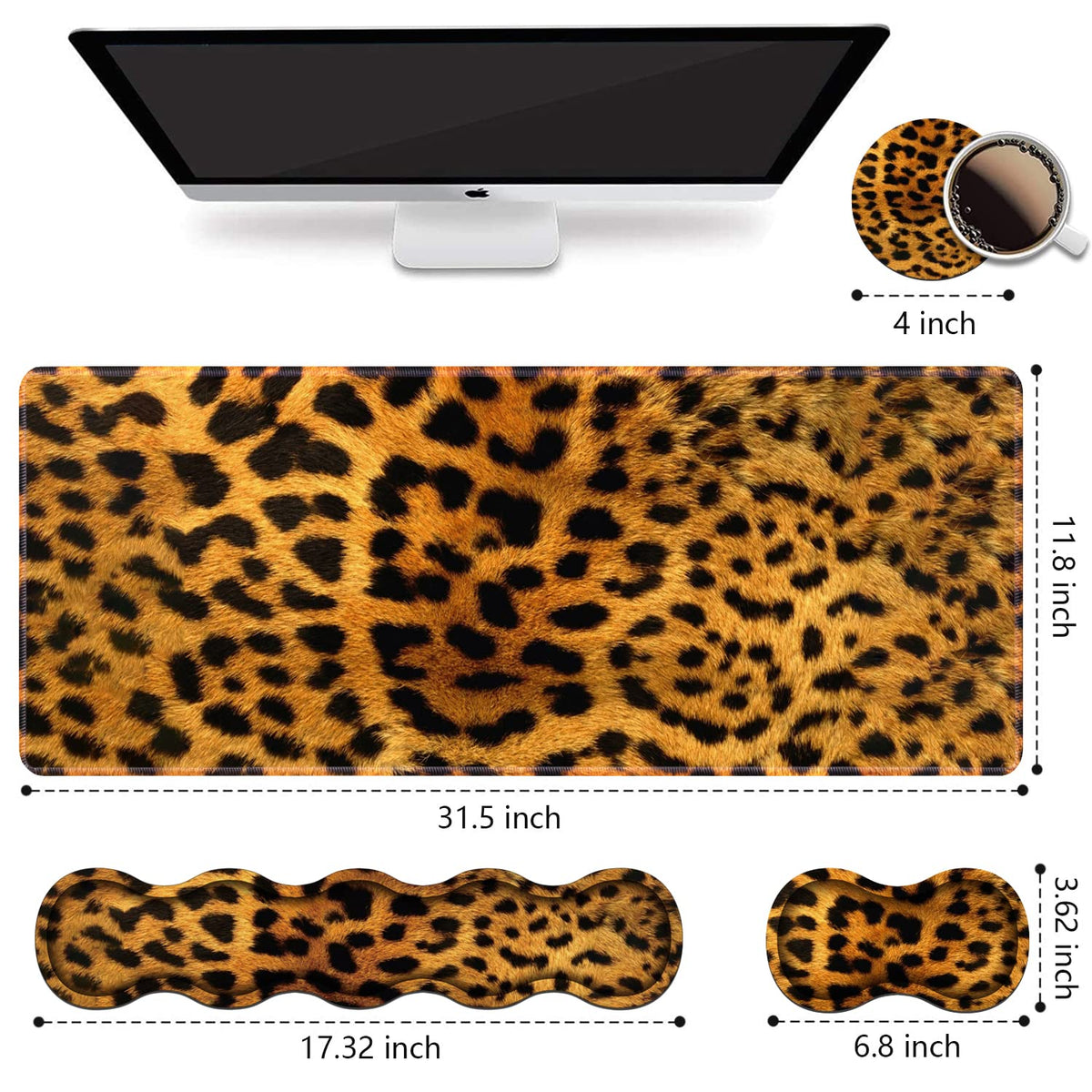 Ergonomic Keyboard Wrist Rest and Mouse Pad Wrist Rest Set, Large XXL Gaming Mousepad 31.5"x 11.8"