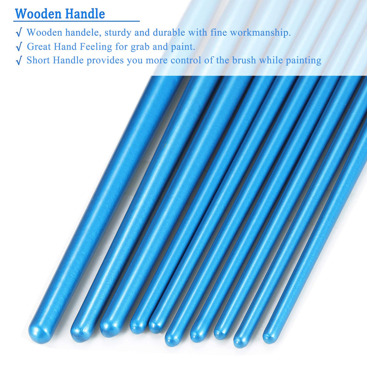 BOSOBO Paint Brush Sets, 10 Pack 100 Pcs Pointed-Round Tip Paintbrushes Nylon Hair Artist Acrylic