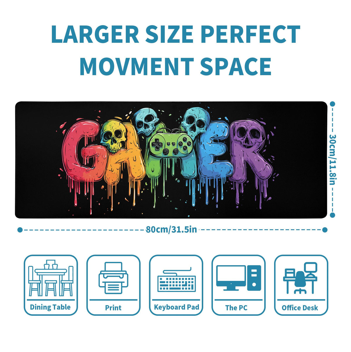 Gaming Mouse Pad Mat XL Extended Large Gaming Desk Pad Mousepad, Vibrant Game Computer Laptop