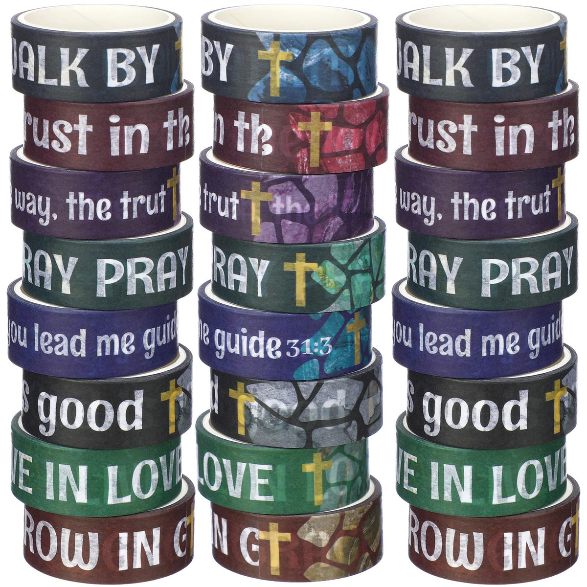 Janlaugh 24 Rolls Back to School Christian Bible Verse Washi Tape