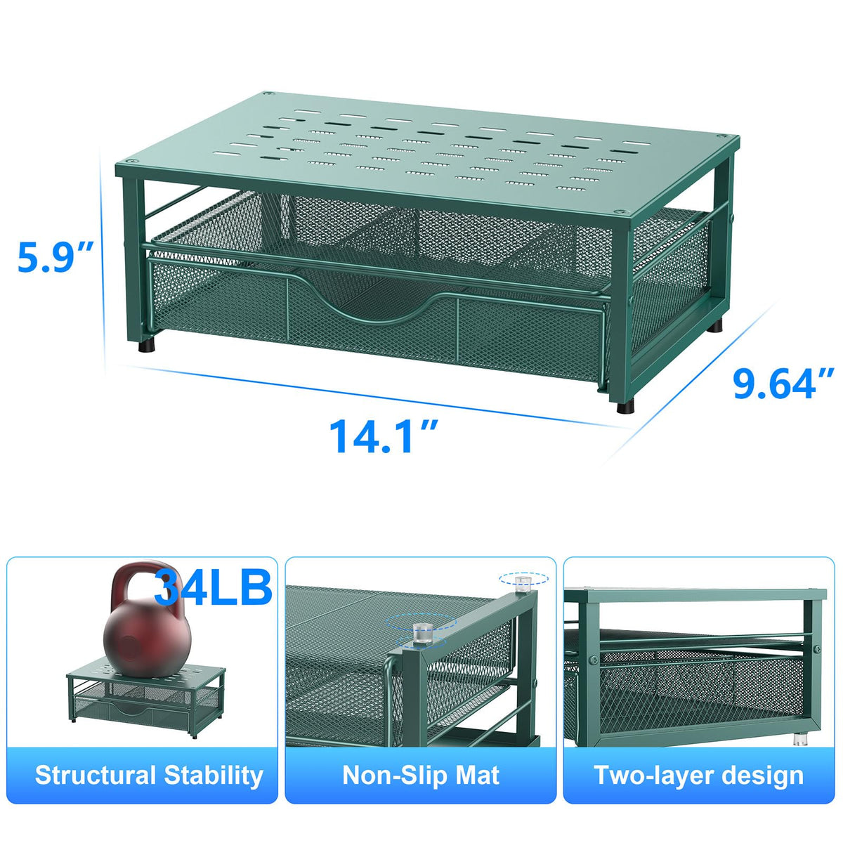 gianotter Computer Monitor Stand Riser with Drawer