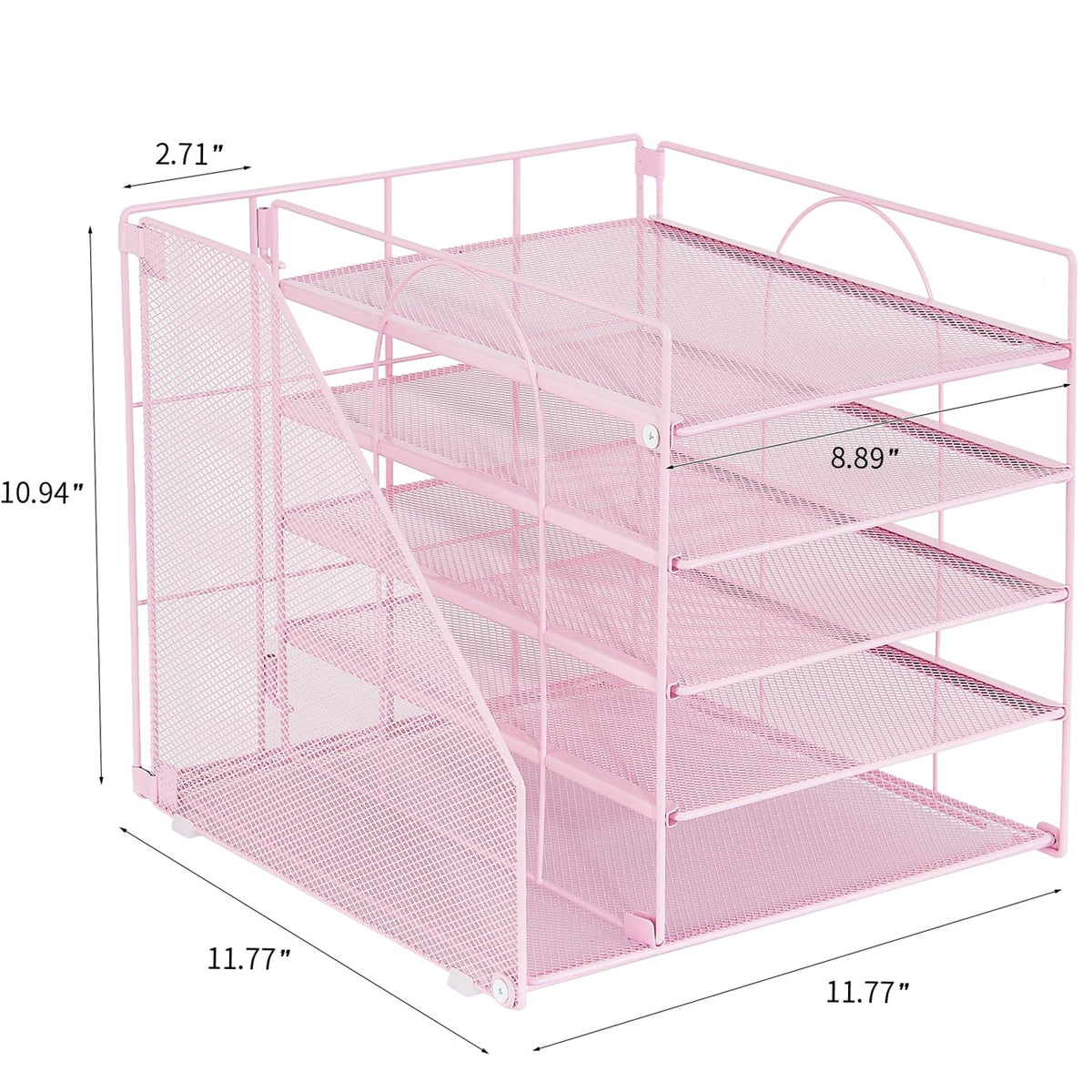 LEKETREE Desk Organizers and Accessories, 5-Tier Paper Letter Tray Organizer with File Holder
