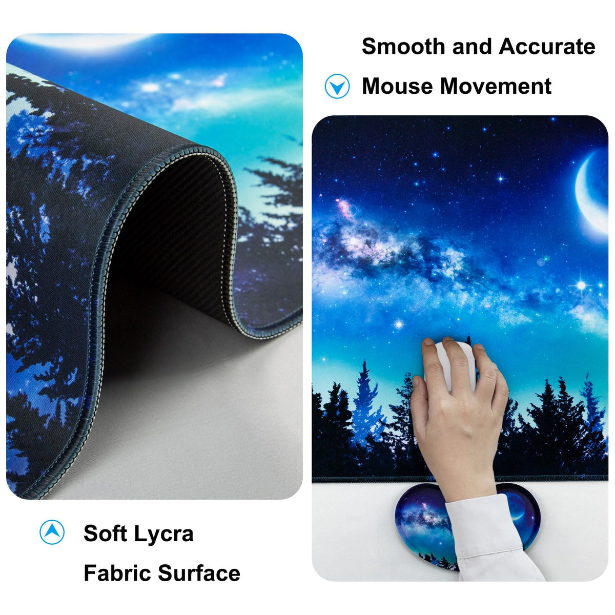4 in 1 Mouse Pad and Keyboard Wrist Rest,Large Desk Mat,Coaster Set-Forest