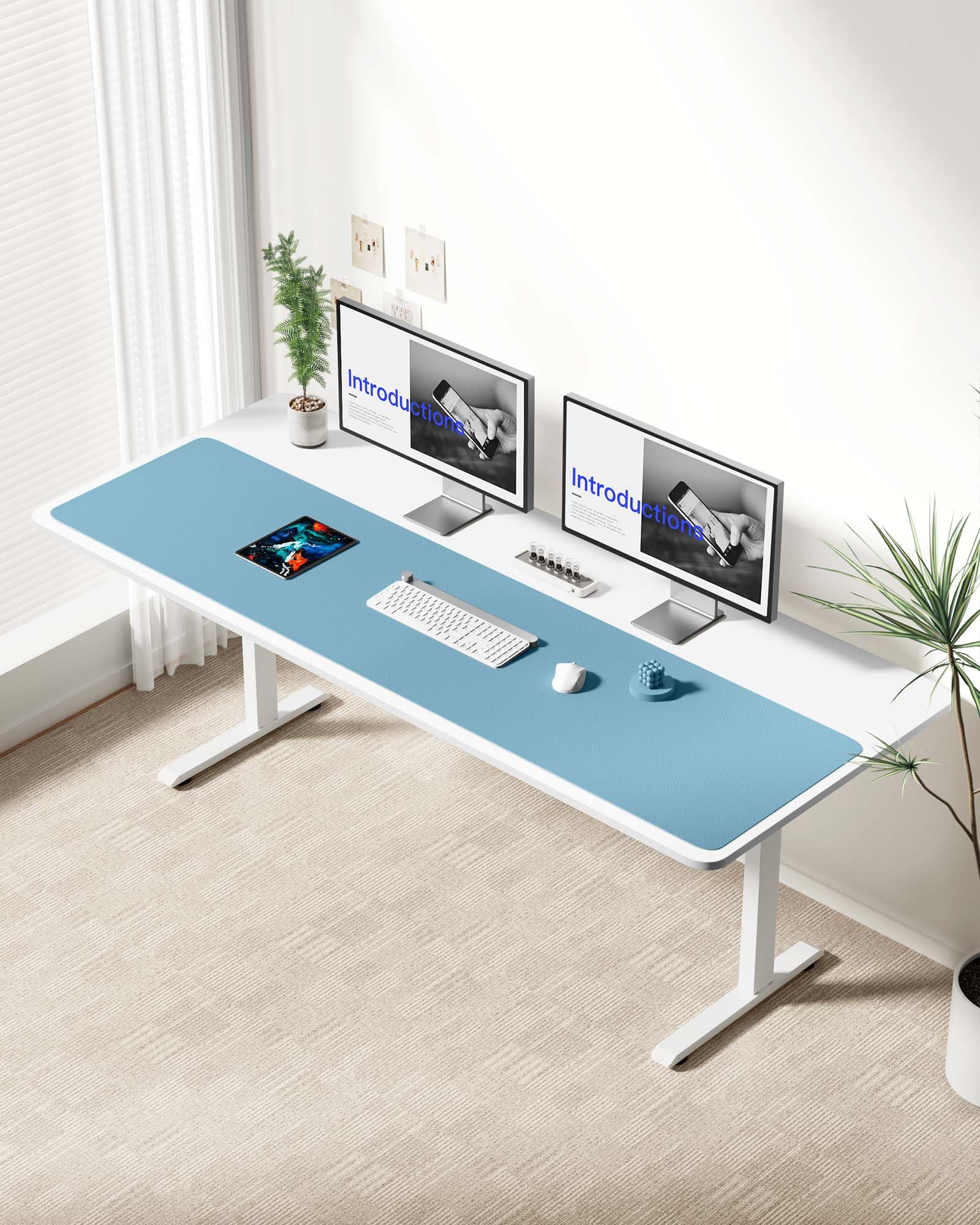 YSAGi Leather Desk Protector, Office Mat, Large Mouse Mat, Non-Slip PU Leather Blotter, Laptop Desk