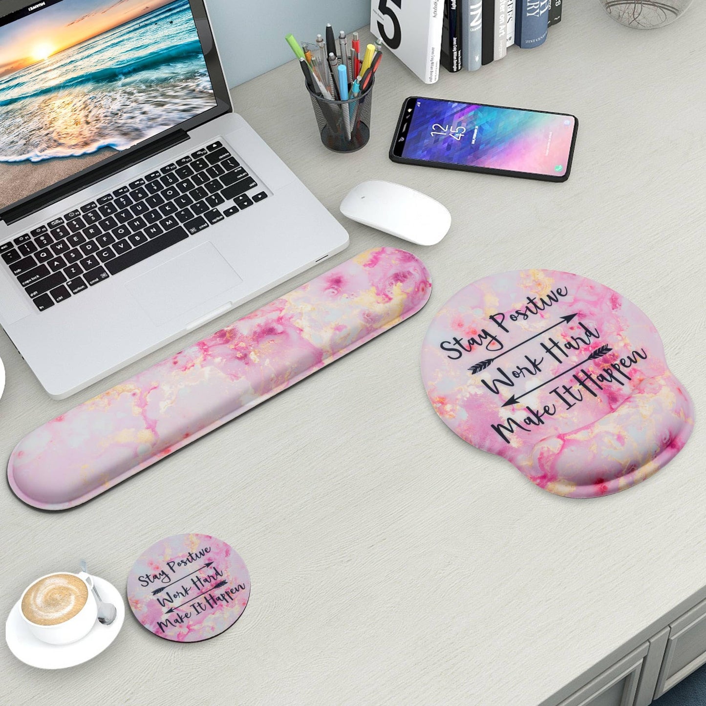 Wiabsi Mouse Pad and Keyboard Wrist Rest Support,Ergonomic Mouse Pad Set
